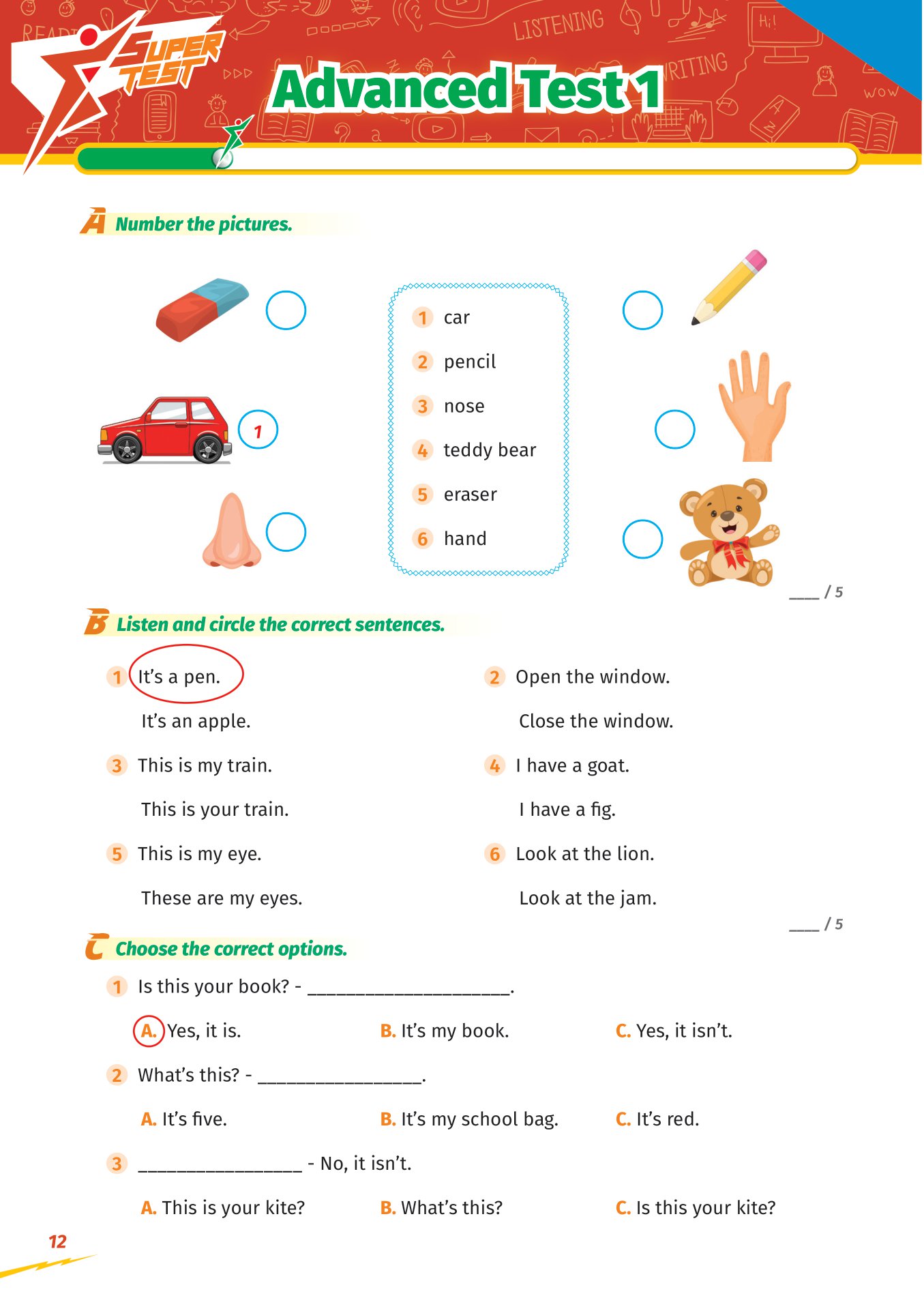 super test - đề kiểm tra nhanh tiếng anh cho học sinh lớp 2 - Ảnh 9