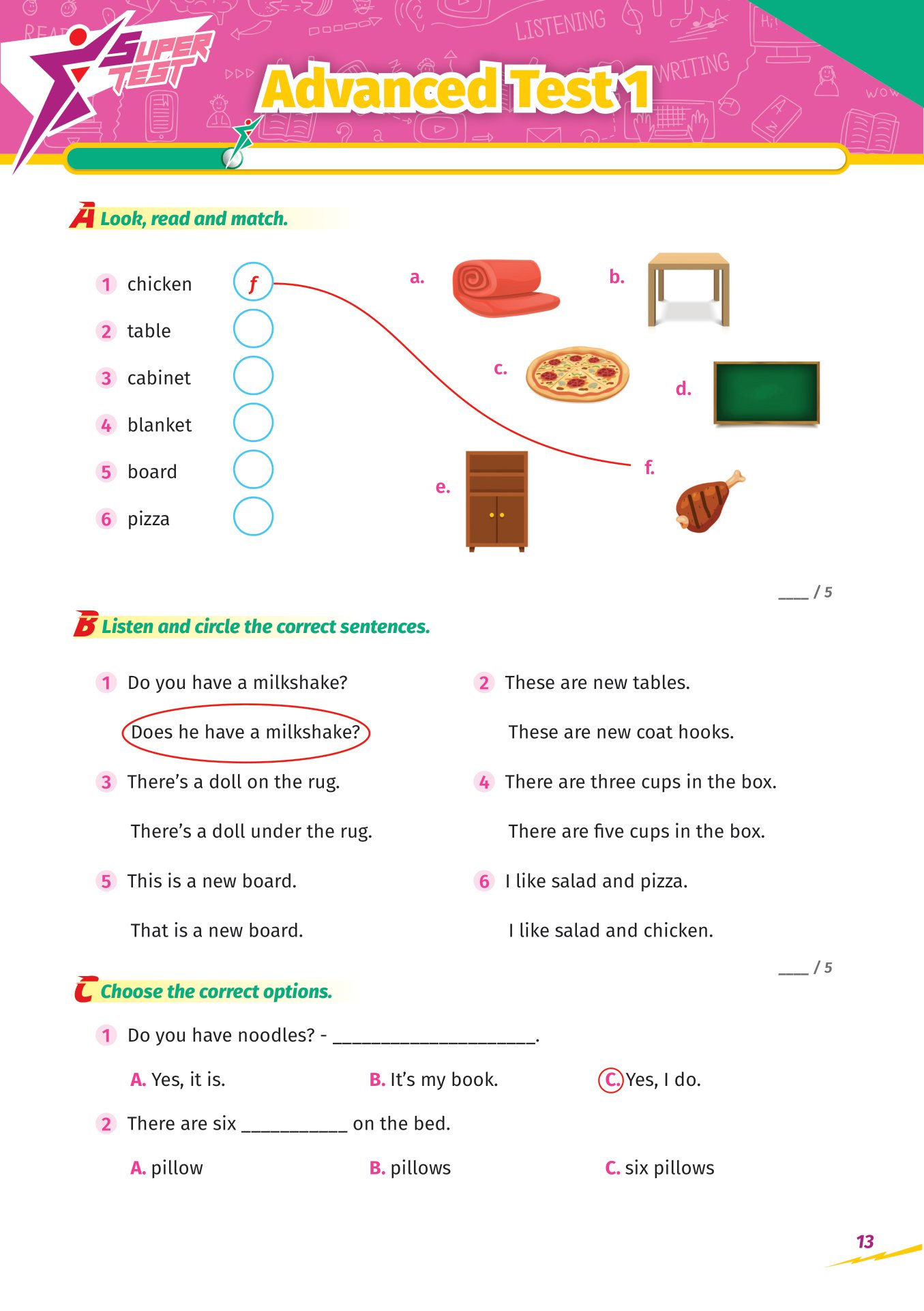 super test - đề kiểm tra nhanh tiếng anh cho học sinh lớp 3 - Ảnh 10