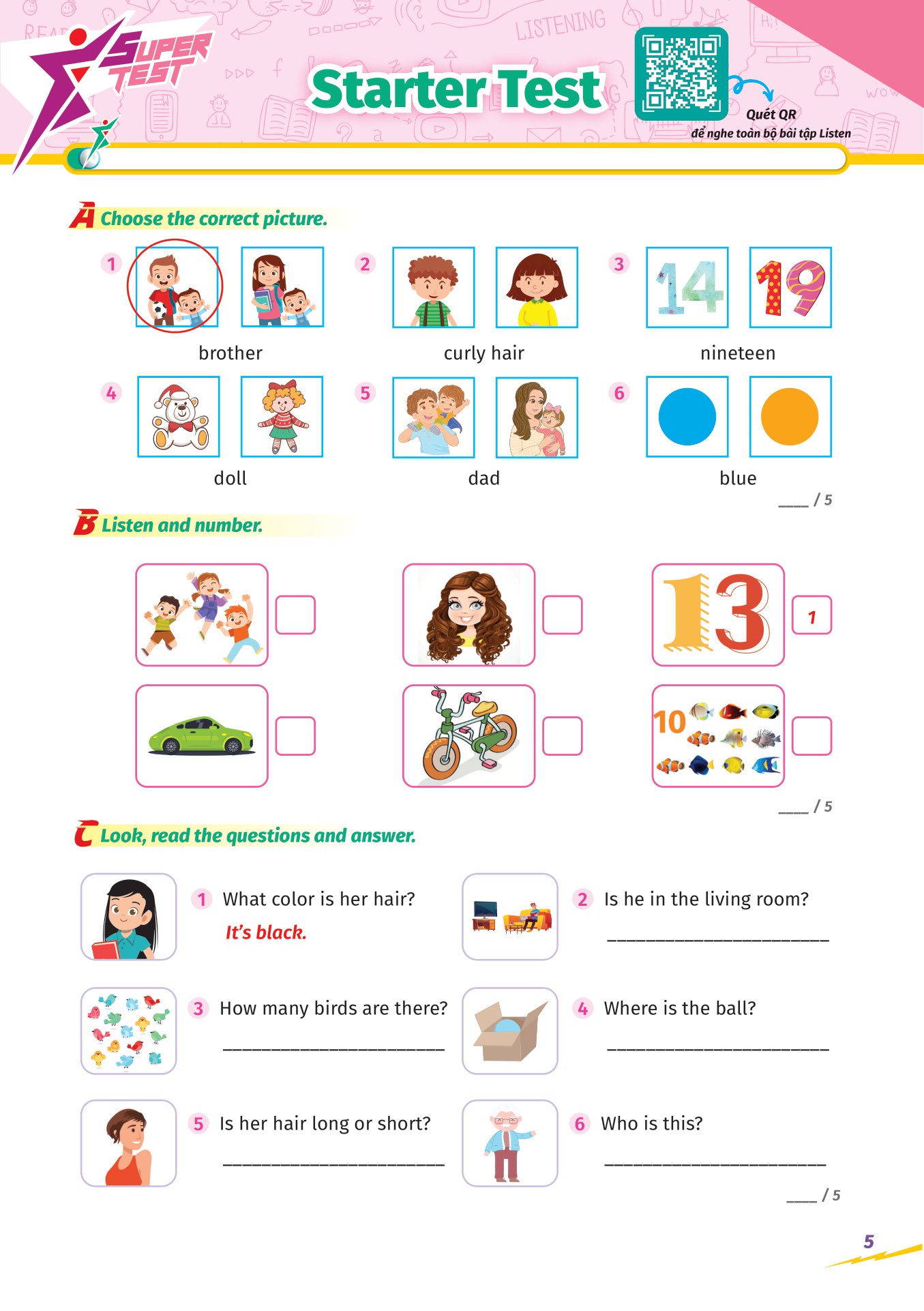 super test - đề kiểm tra nhanh tiếng anh cho học sinh lớp 3 - Ảnh 6