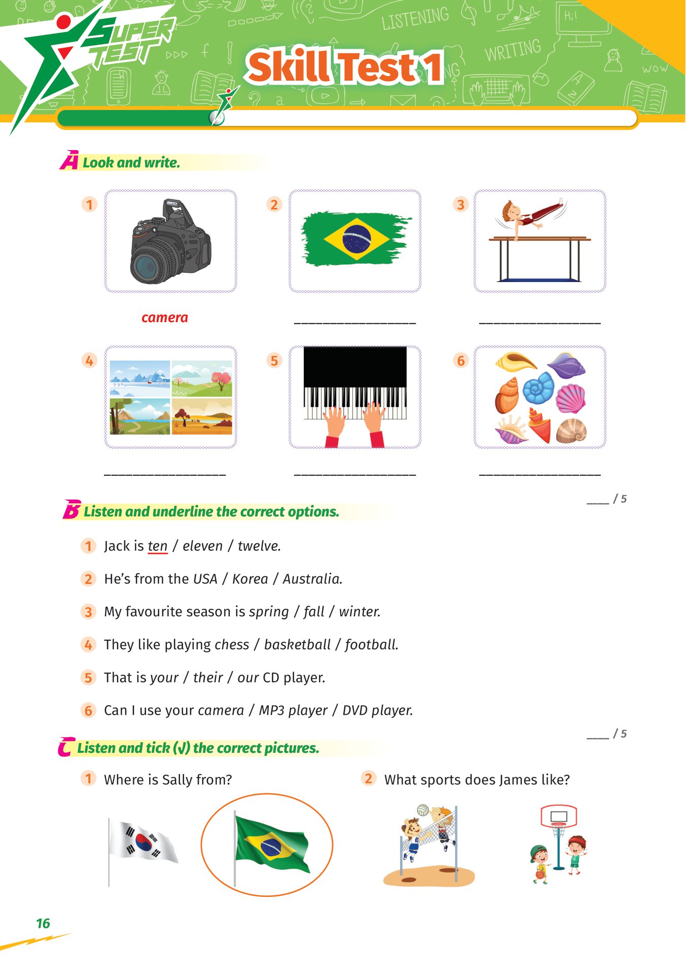 super test - đề kiểm tra nhanh tiếng anh cho học sinh lớp 4 - Ảnh 12