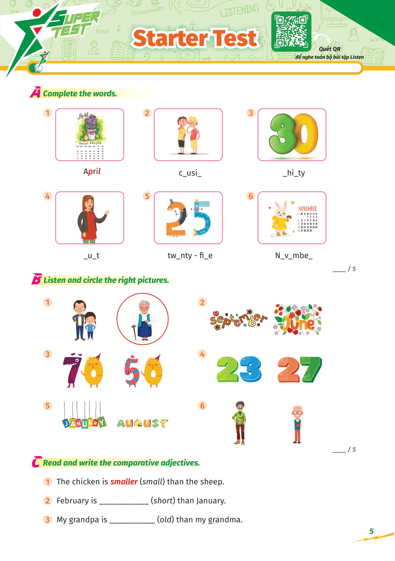 super test - đề kiểm tra nhanh tiếng anh cho học sinh lớp 4 - Ảnh 6