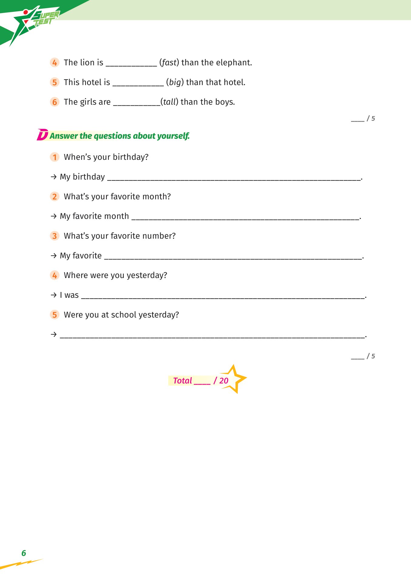 super test - đề kiểm tra nhanh tiếng anh cho học sinh lớp 4 - Ảnh 7