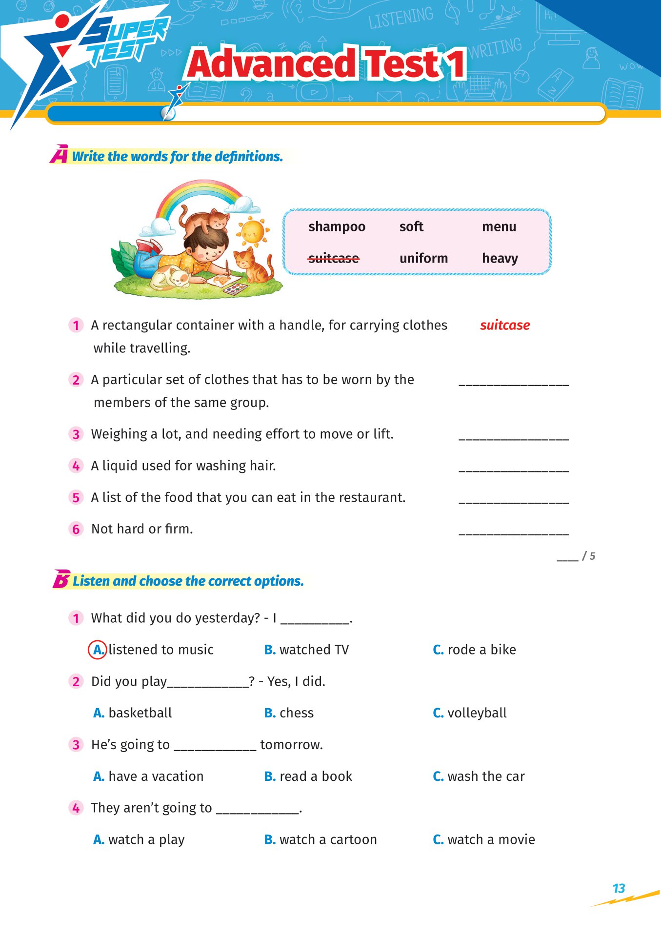 super test - đề kiểm tra nhanh tiếng anh cho học sinh lớp 5 - Ảnh 10