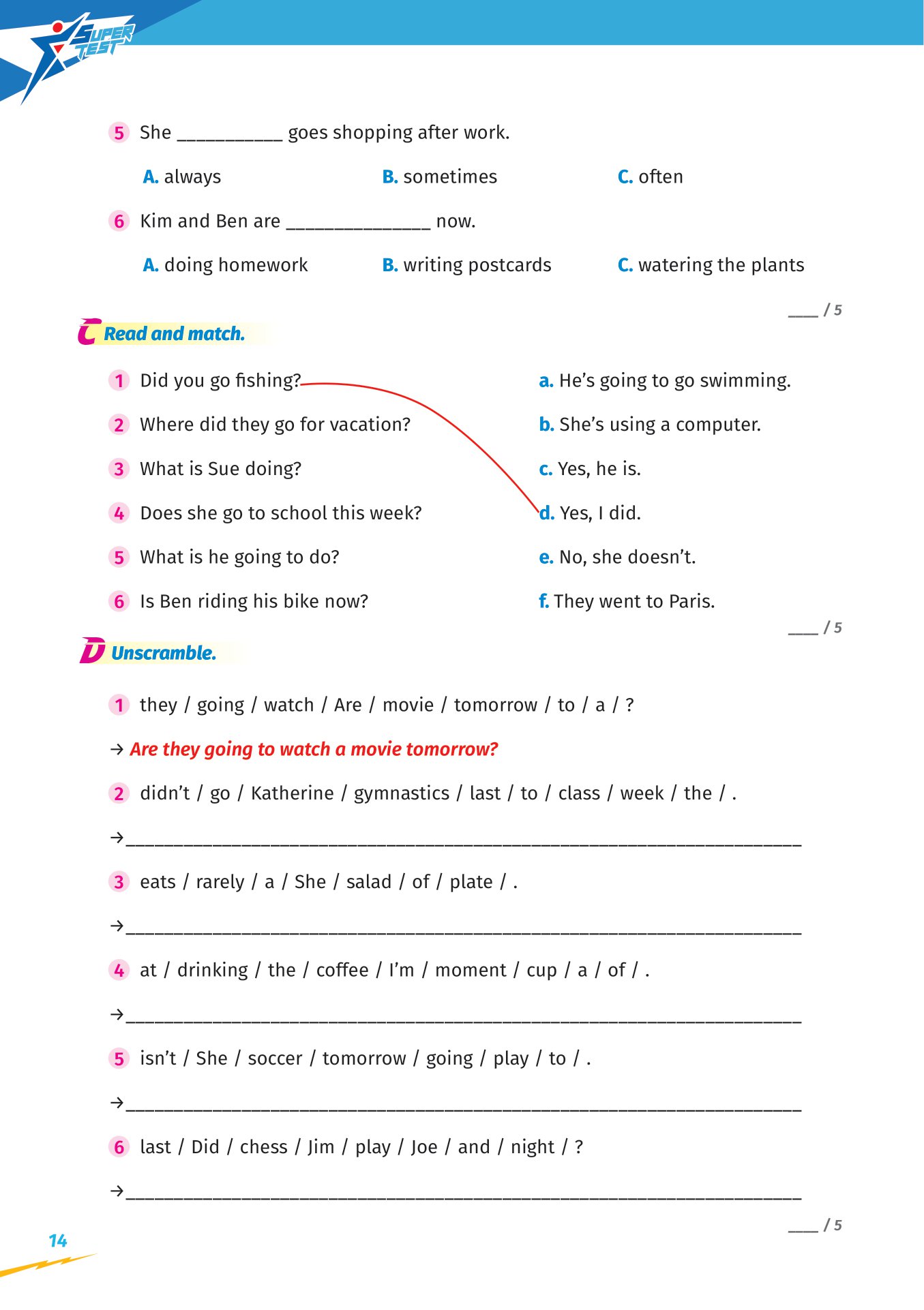 super test - đề kiểm tra nhanh tiếng anh cho học sinh lớp 5 - Ảnh 11