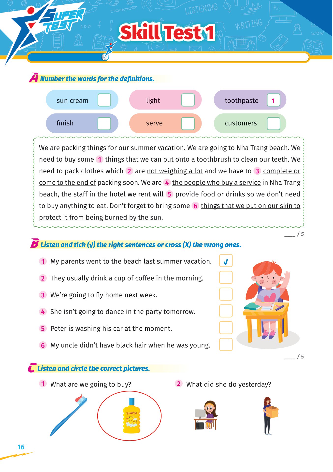 super test - đề kiểm tra nhanh tiếng anh cho học sinh lớp 5 - Ảnh 12