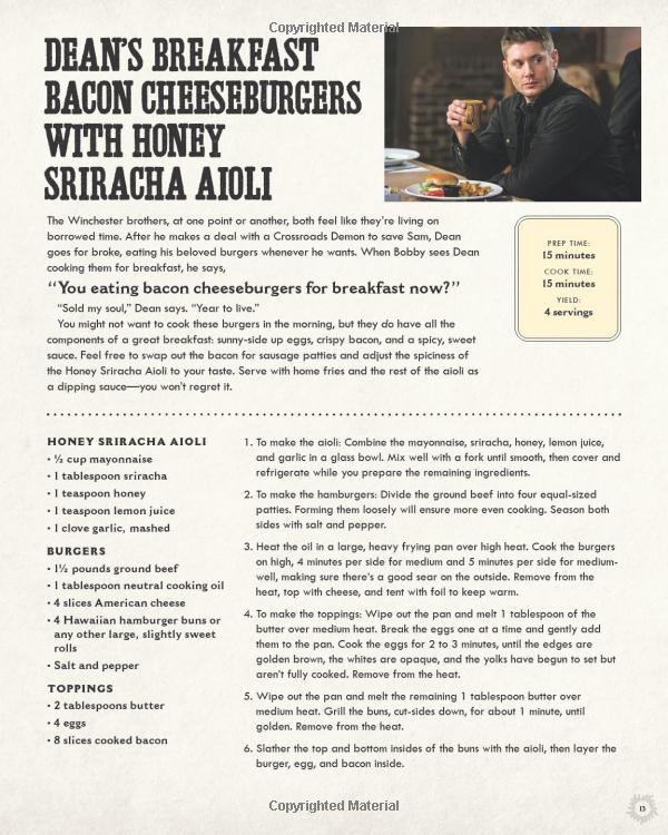 supernatural: the official cookbook: burgers, pies and other (science fiction fantasy) - Ảnh 9