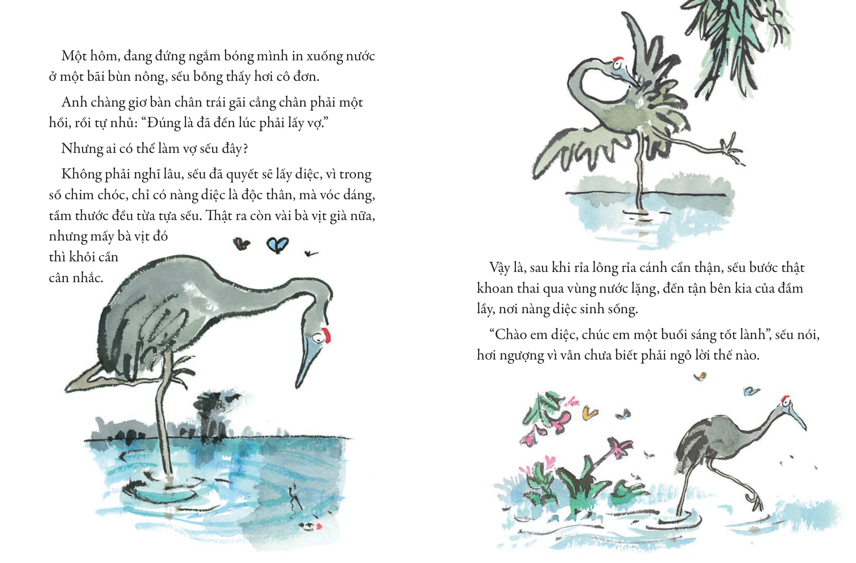 tác phẩm kinh điển của quentin blake - diệc và sếu - Ảnh 5