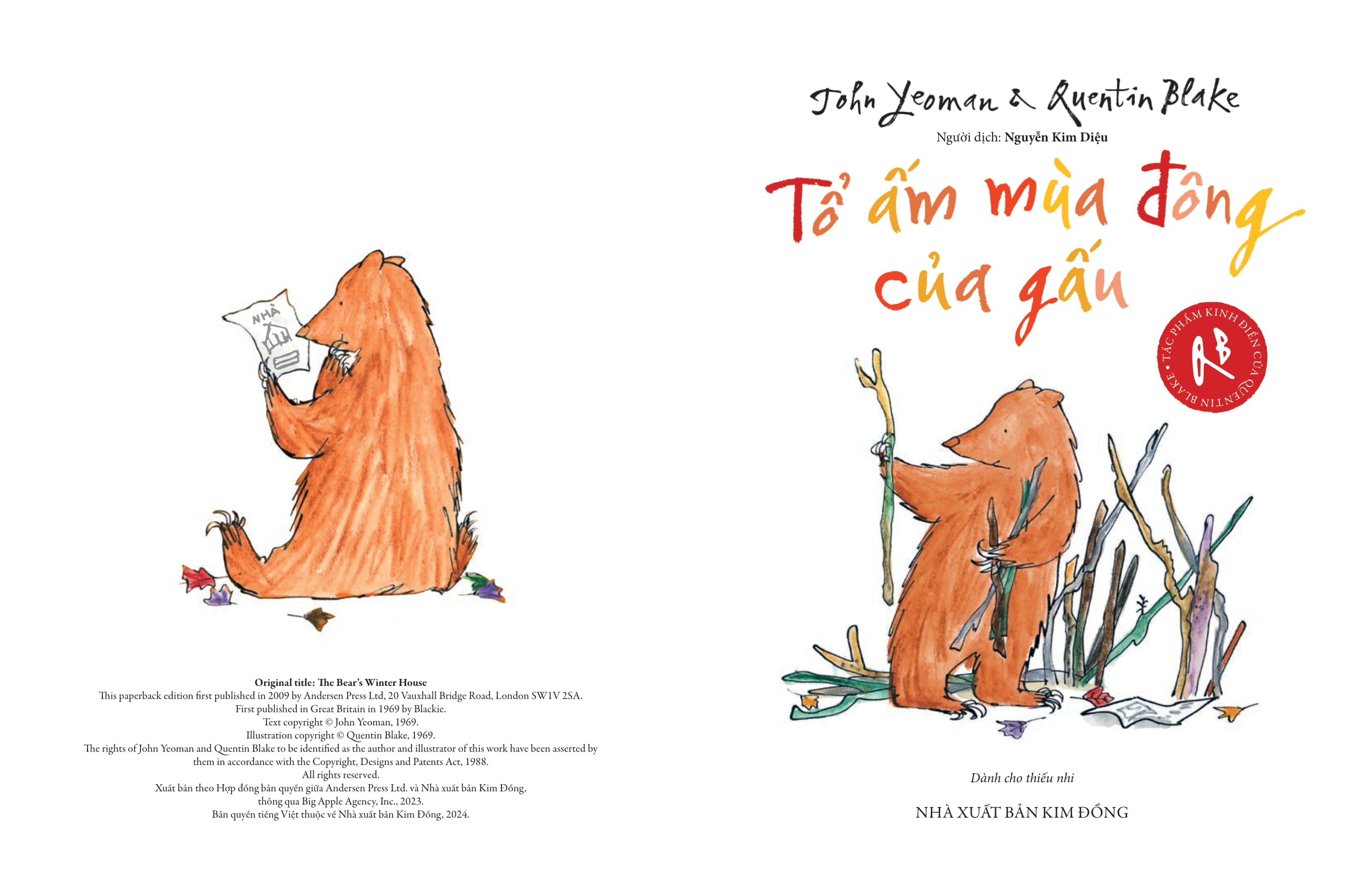 tác phẩm kinh điển của quentin blake - tổ ấm mùa đông của gấu - Ảnh 3