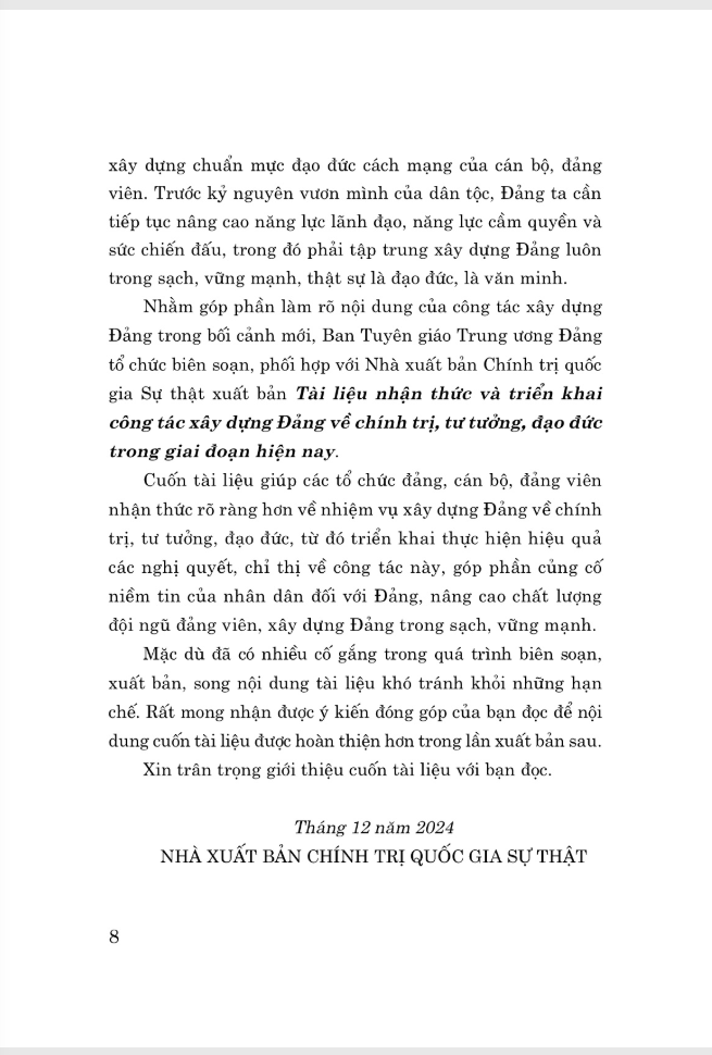 tài liệu nhận thức và triển khai công tác xây dựng đảng về chính trị, tư tưởng, đạo đức trong giai đoạn hiện nay - Ảnh 4