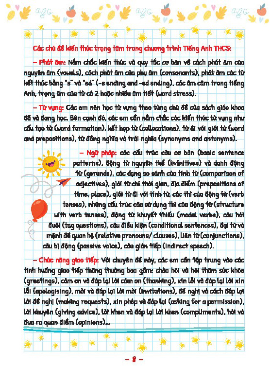 Take Note! - Kien Thuc Trong Tam Luyen Thi Mon Tieng Anh Vao Lop 10 - Ban Mau Khong Lo Xo - Ảnh 7