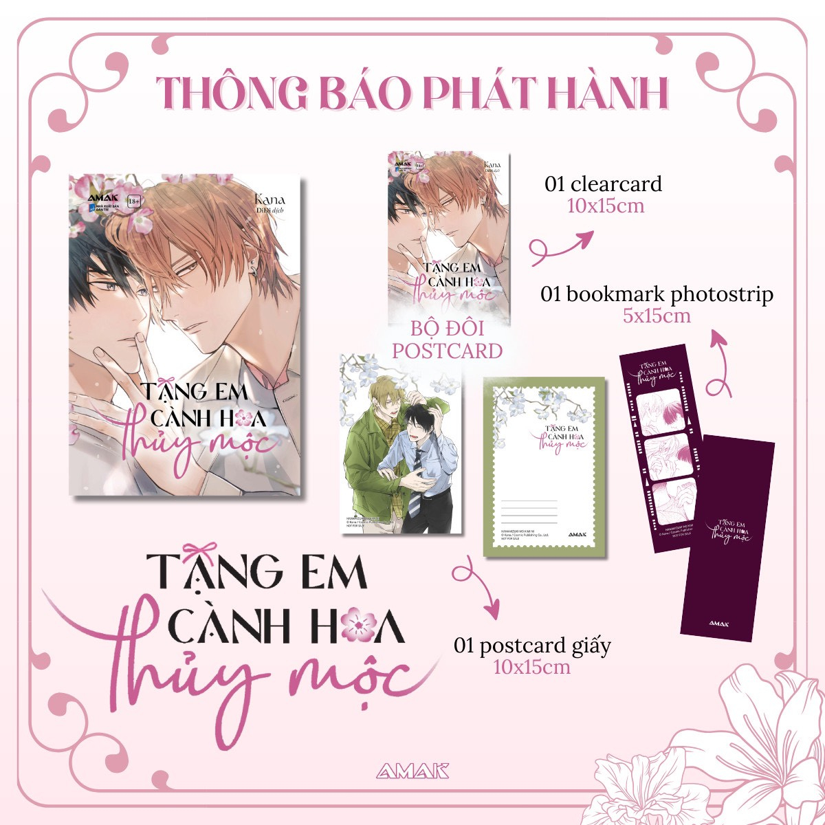 tặng em cành hoa thủy mộc - tặng kèm photostrip bookmark hai mặt + postcard + clearcard - Ảnh 2