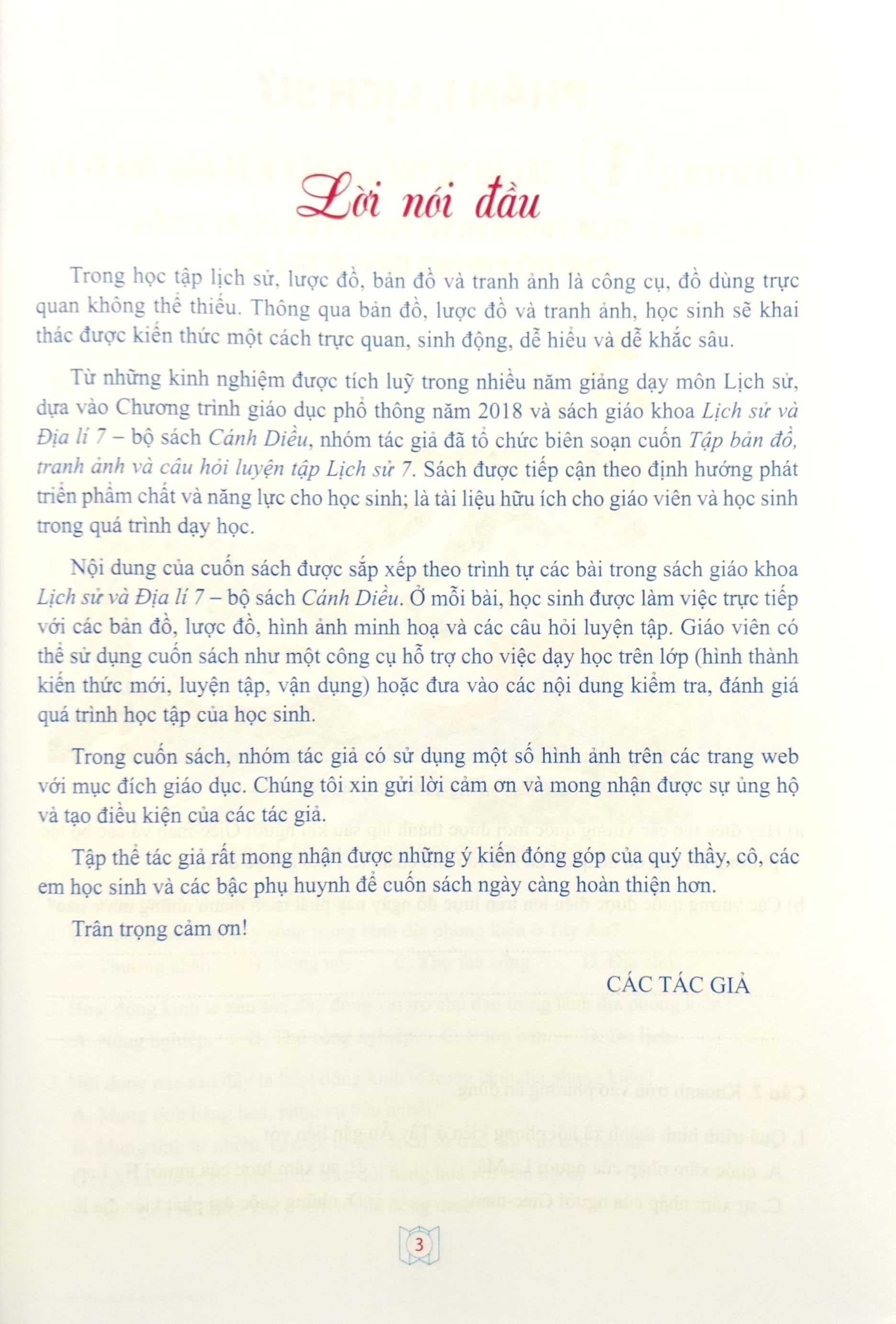tập bản đồ, tranh ảnh và câu hỏi luyện tập lịch sử 7 (cánh diều) - Ảnh 4