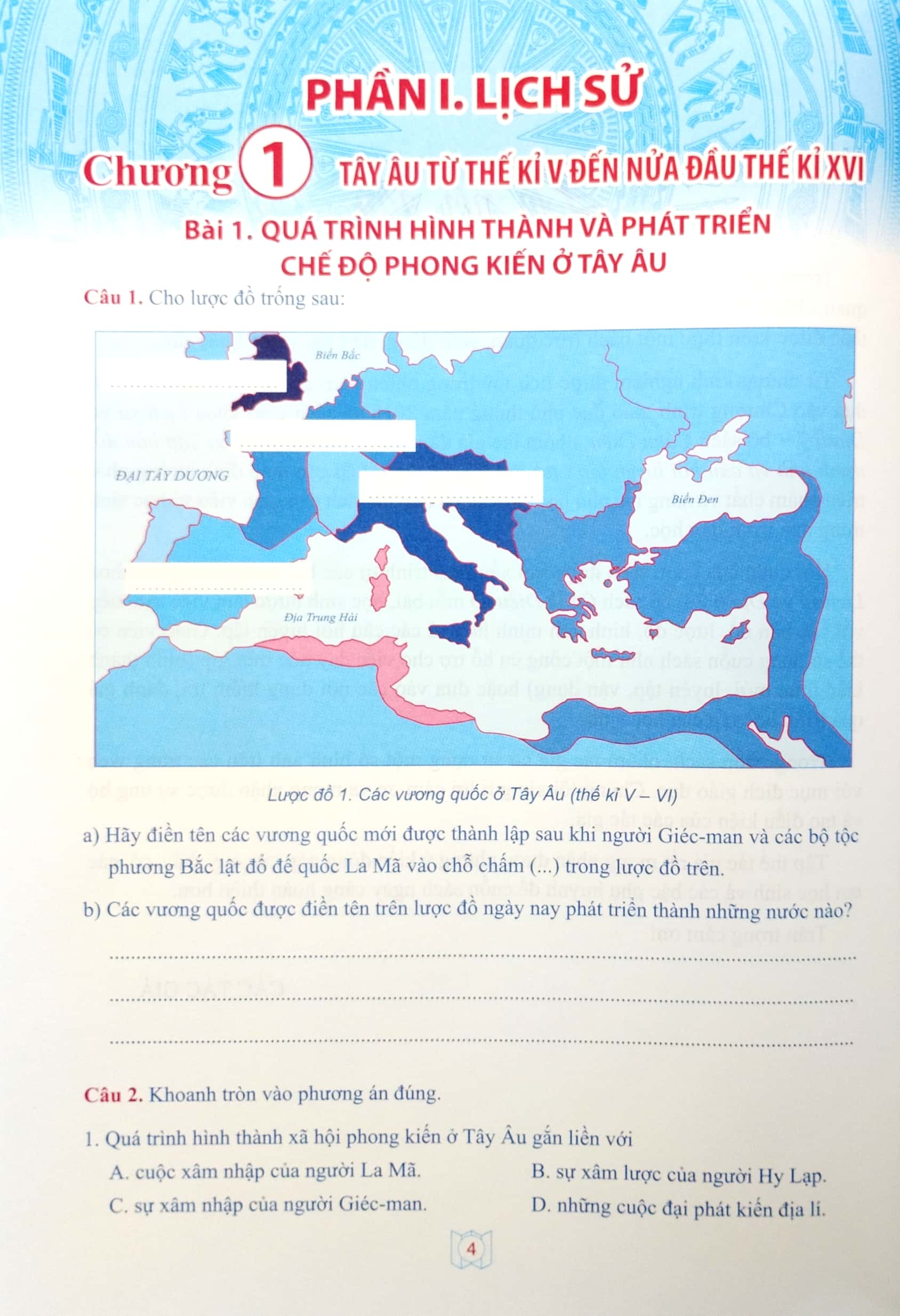 tập bản đồ, tranh ảnh và câu hỏi luyện tập lịch sử 7 (cánh diều) - Ảnh 5