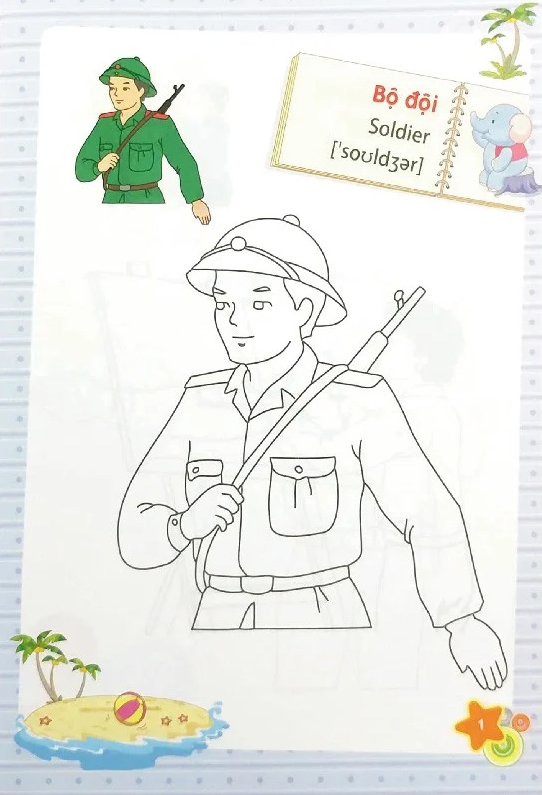 tập tô màu mẫu giáo - chủ đề nghề nghiệp (2022) - Ảnh 2