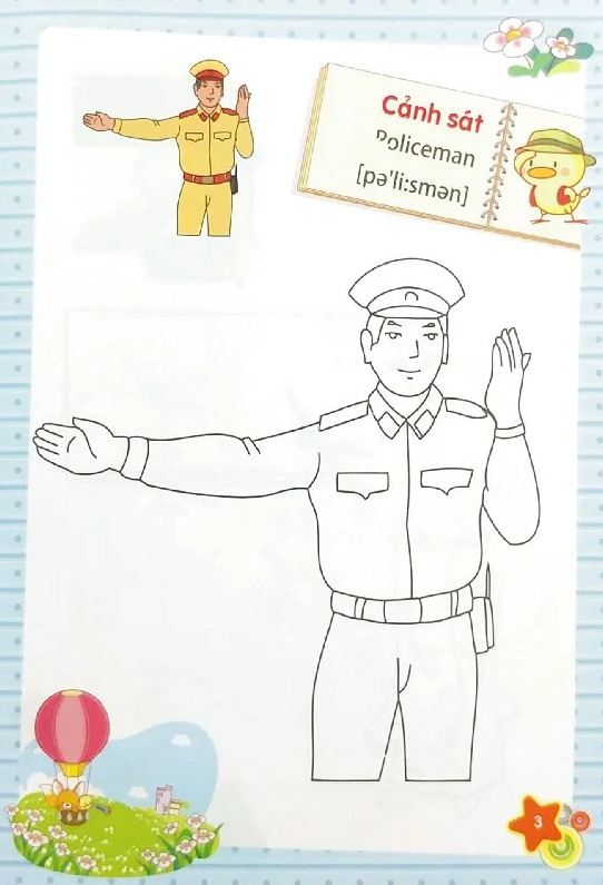 tập tô màu mẫu giáo - chủ đề nghề nghiệp (2022) - Ảnh 4