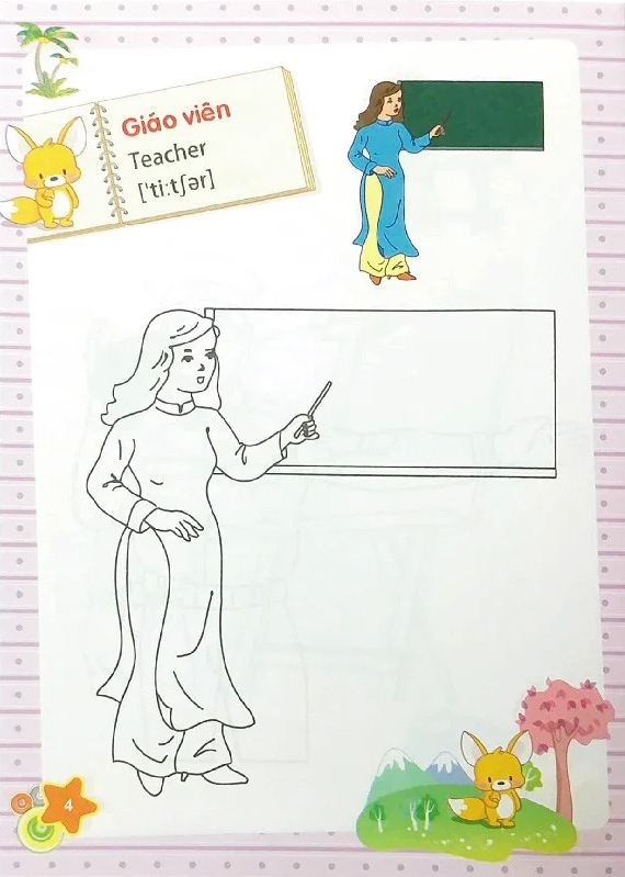 tập tô màu mẫu giáo - chủ đề nghề nghiệp (2022) - Ảnh 5