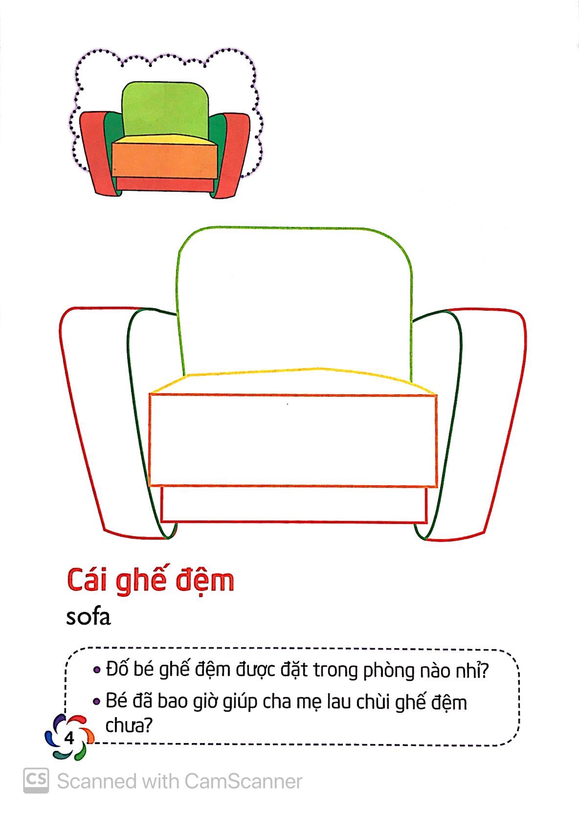tập tô màu và nhận biết thế giới xung quanh - đồ dùng gia đình - Ảnh 6