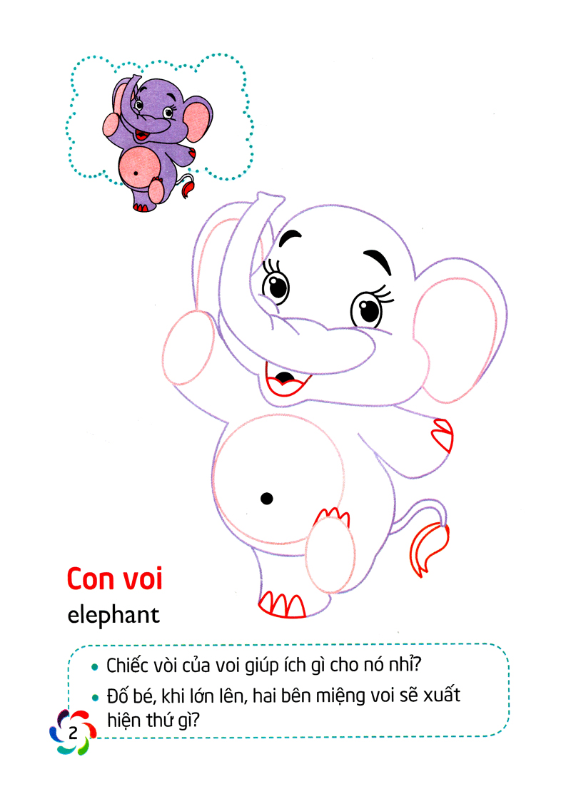 tập tô màu và nhận biết thế giới xung quanh - động vật hoang dã - Ảnh 3