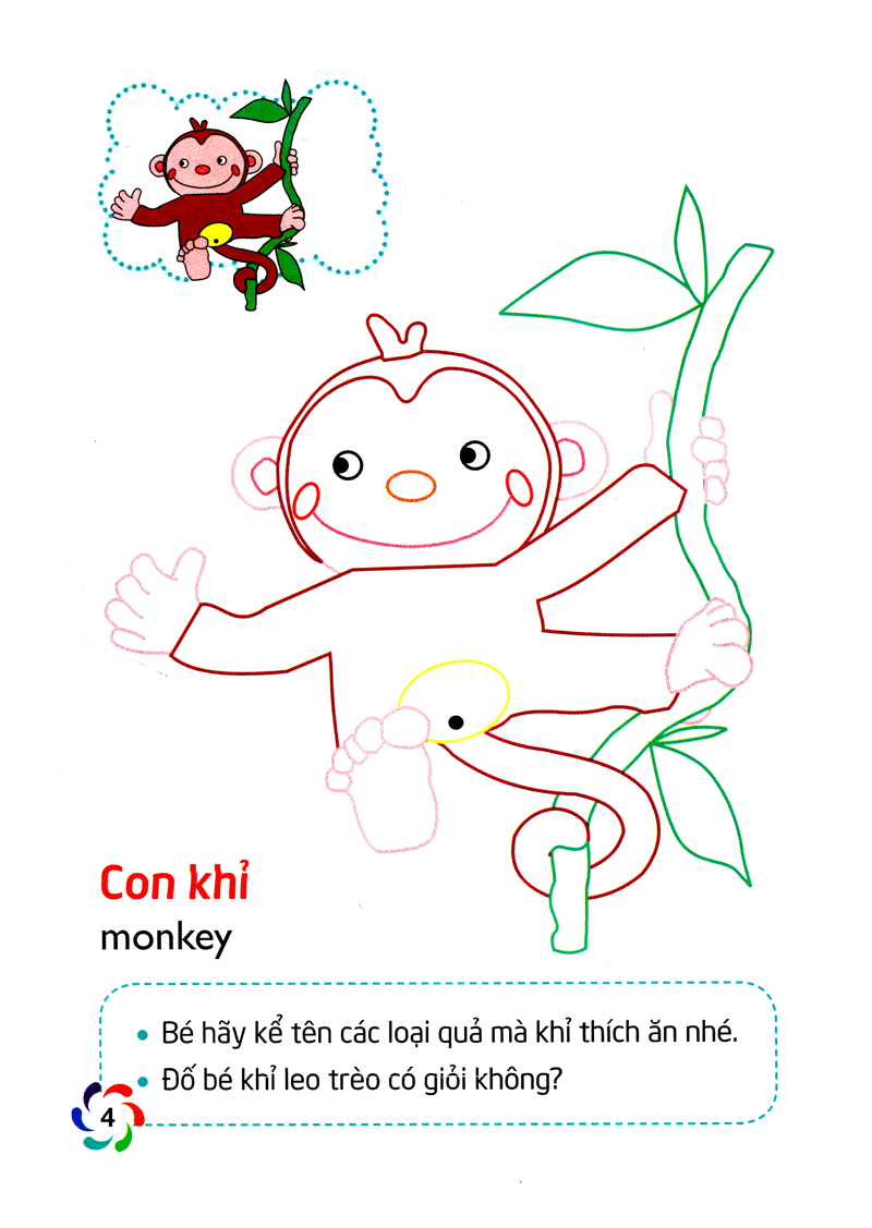 tập tô màu và nhận biết thế giới xung quanh - động vật hoang dã - Ảnh 5