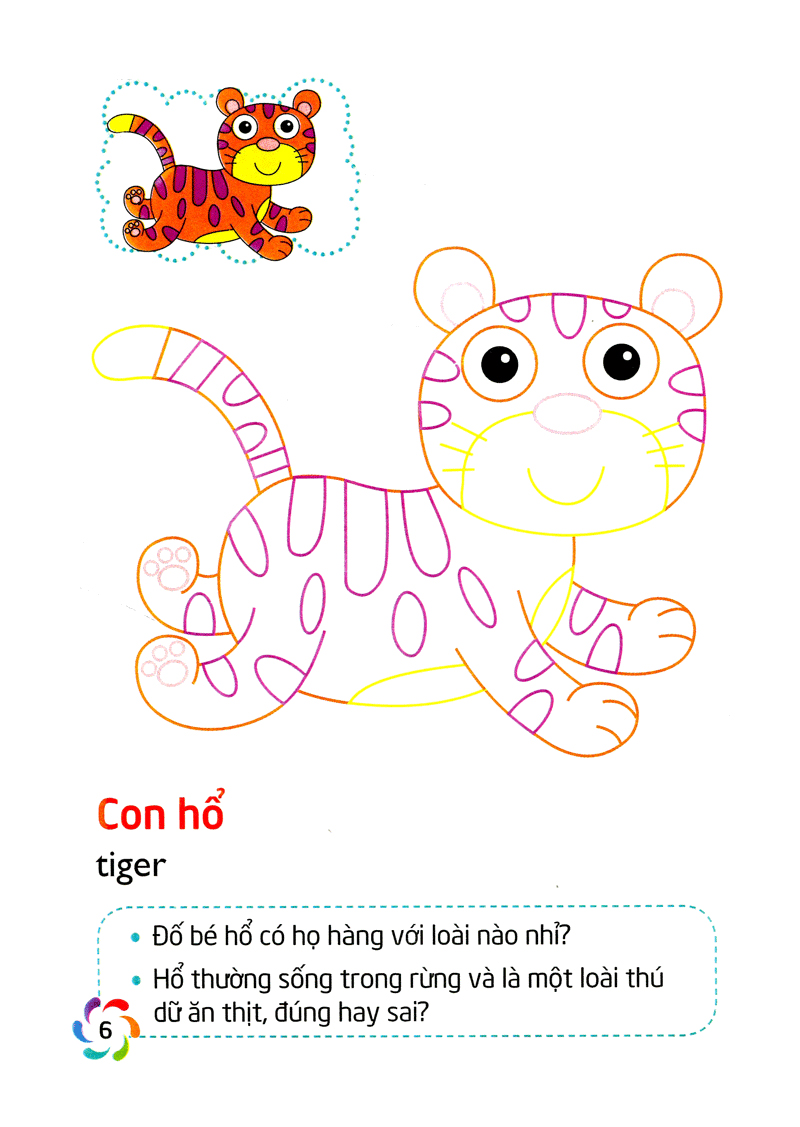 tập tô màu và nhận biết thế giới xung quanh - động vật hoang dã - Ảnh 7
