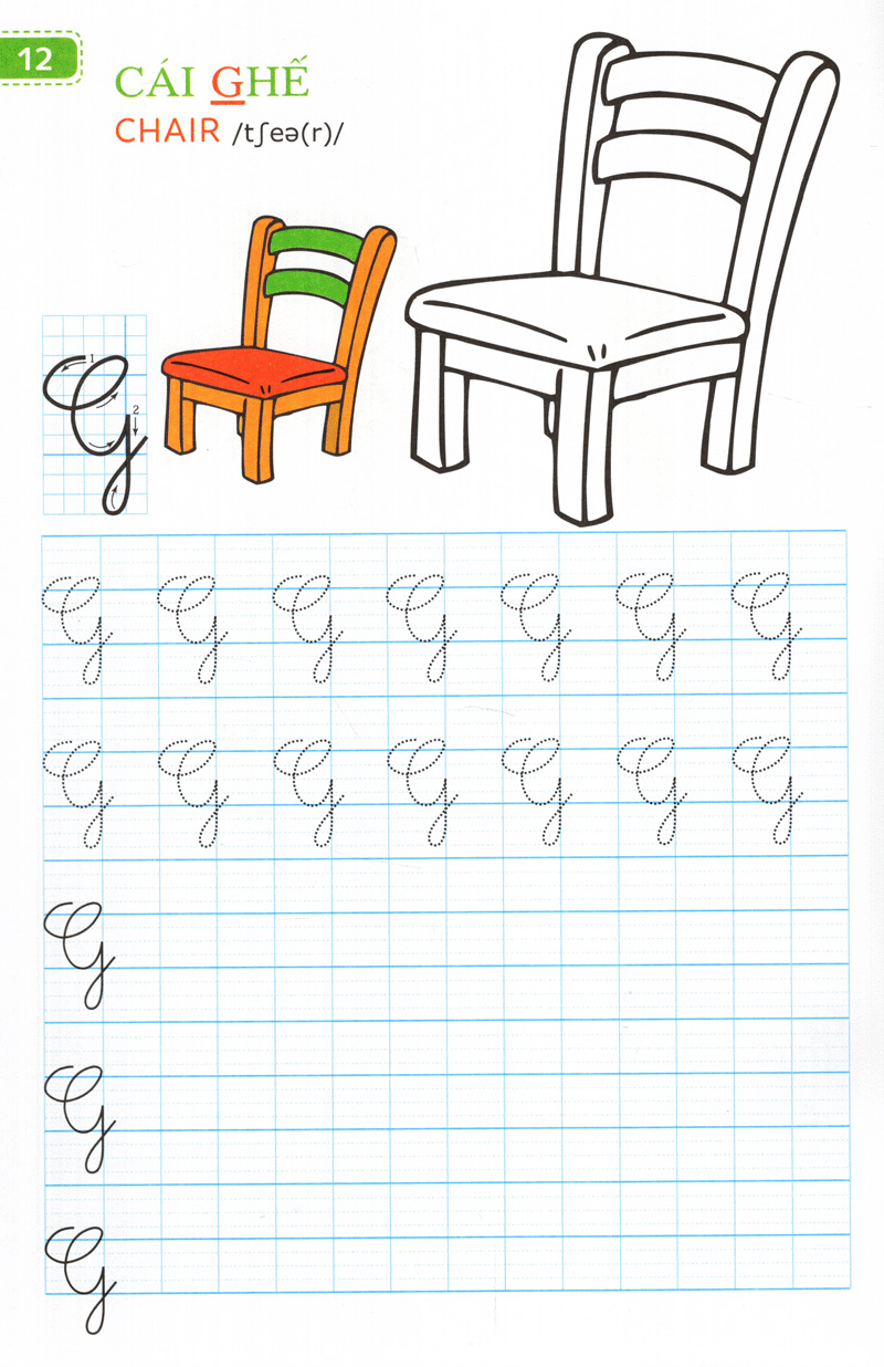 tập viết chữ đẹp & tô màu - kiểu chữ hoa (khổ nhỏ) - Ảnh 12