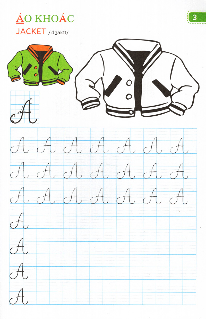 tập viết chữ đẹp & tô màu - kiểu chữ hoa (khổ nhỏ) - Ảnh 3