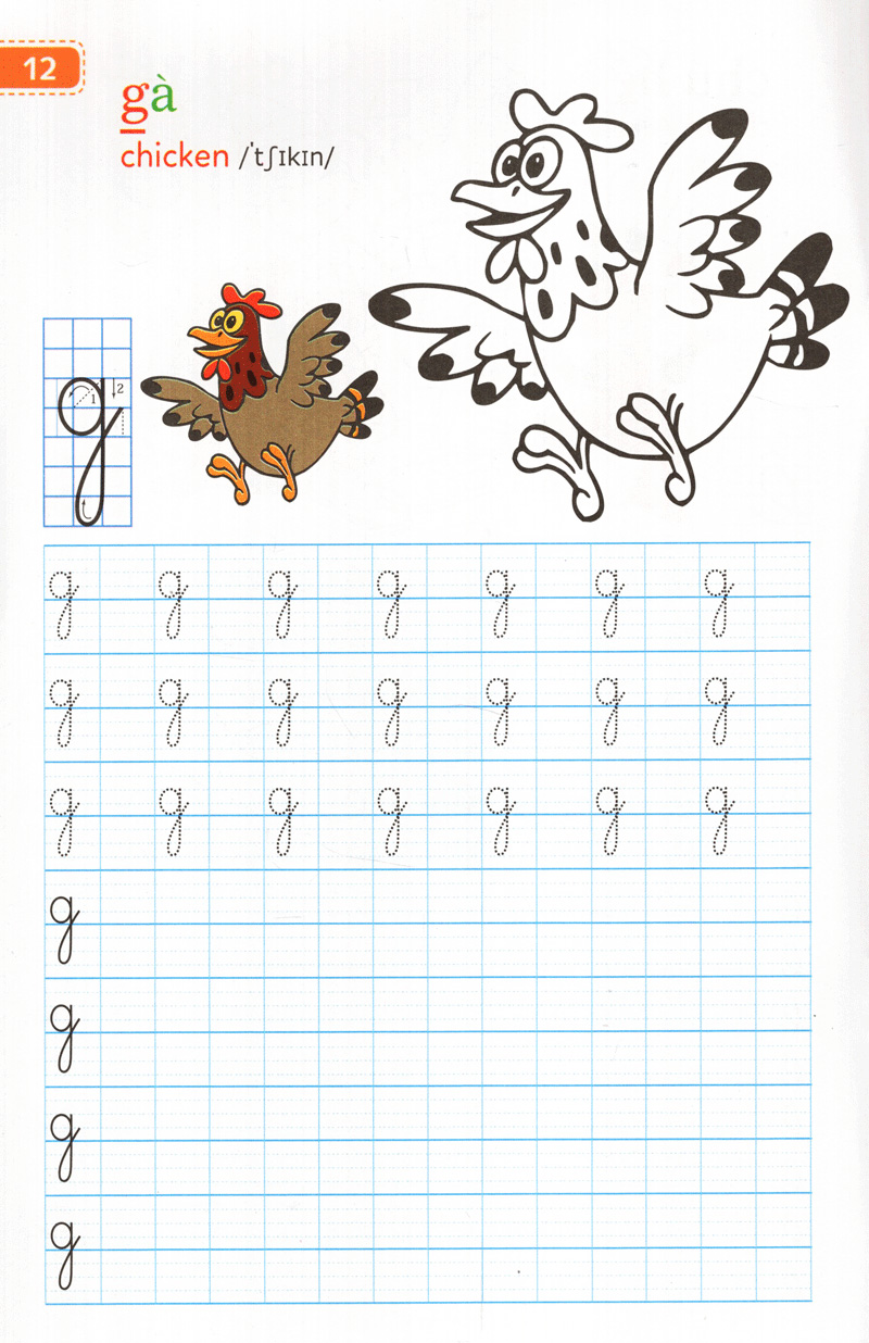 tập viết chữ đẹp & tô màu - kiểu chữ thường (khổ nhỏ) - Ảnh 12