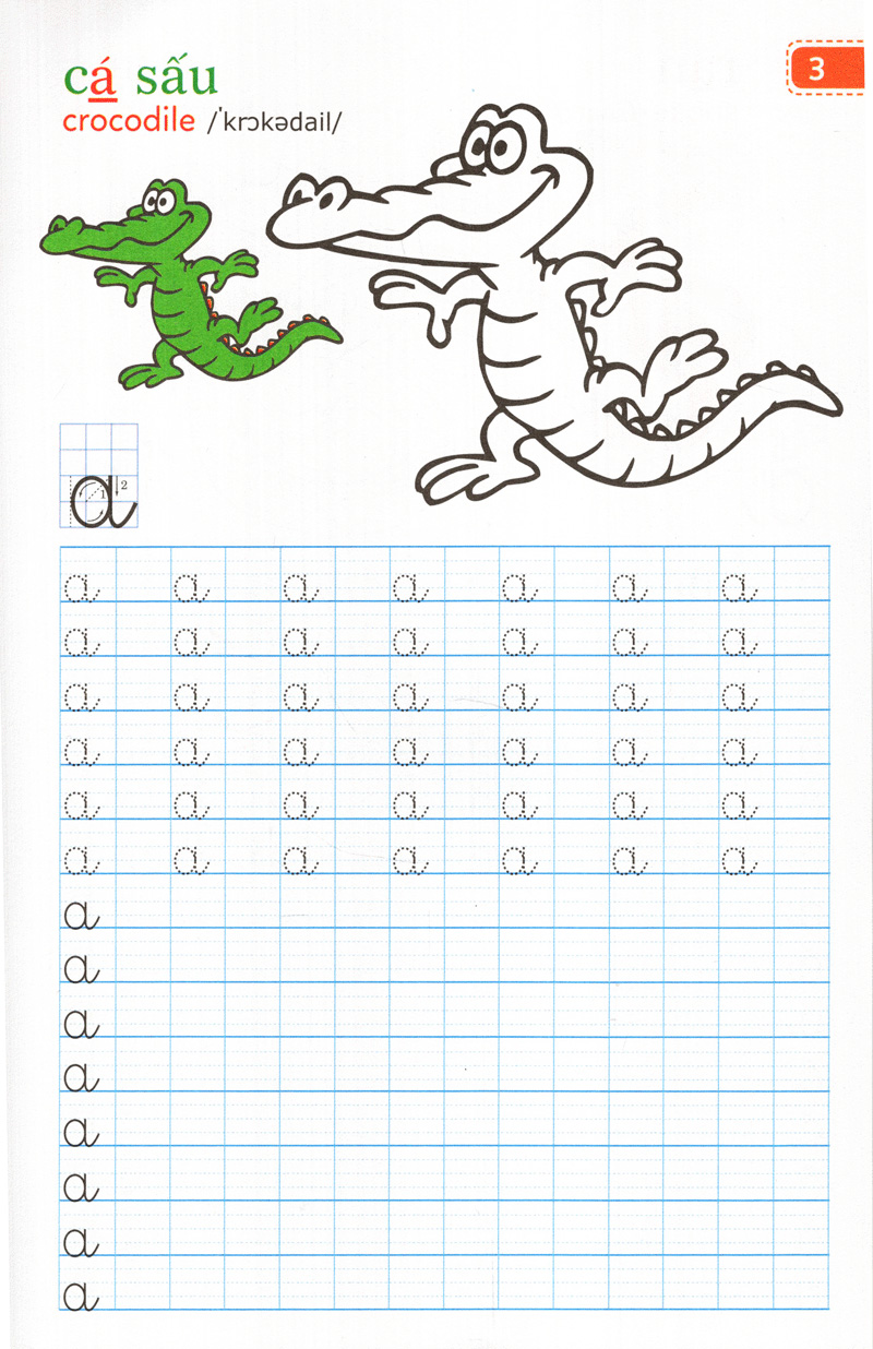 tập viết chữ đẹp & tô màu - kiểu chữ thường (khổ nhỏ) - Ảnh 3