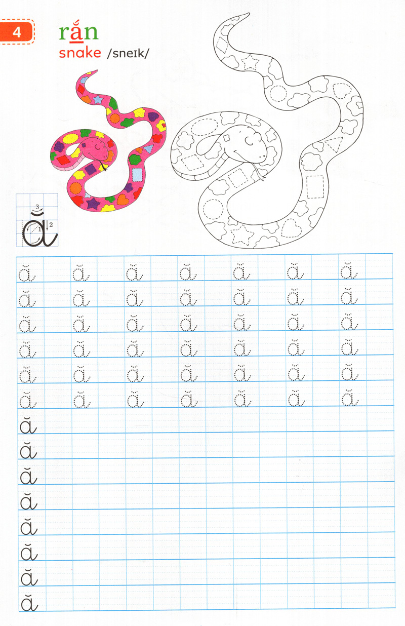 tập viết chữ đẹp & tô màu - kiểu chữ thường (khổ nhỏ) - Ảnh 4