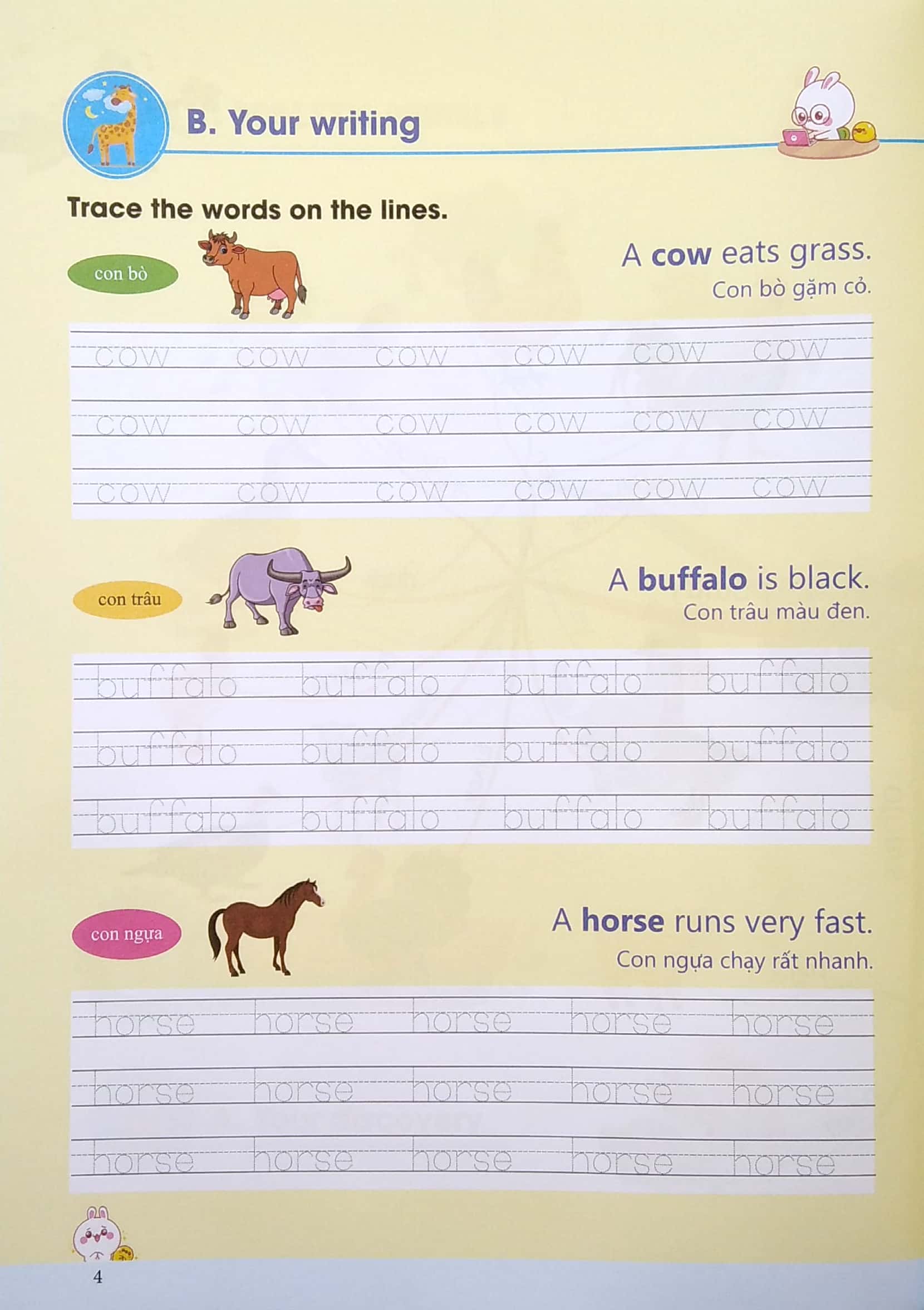 tập viết tiếng anh cho trẻ - động vật - Ảnh 5