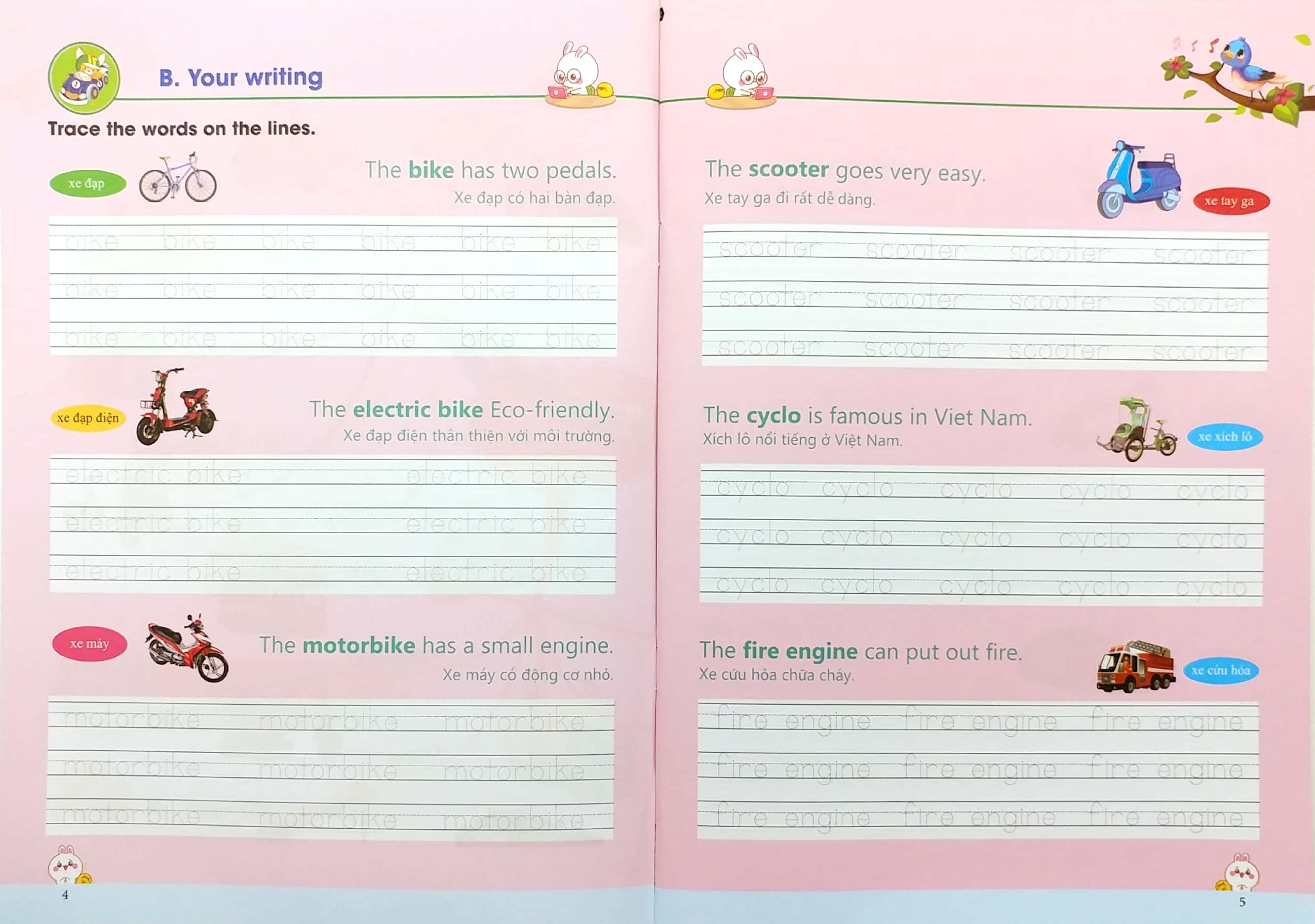 tập viết tiếng anh cho trẻ - giao thông - Ảnh 4