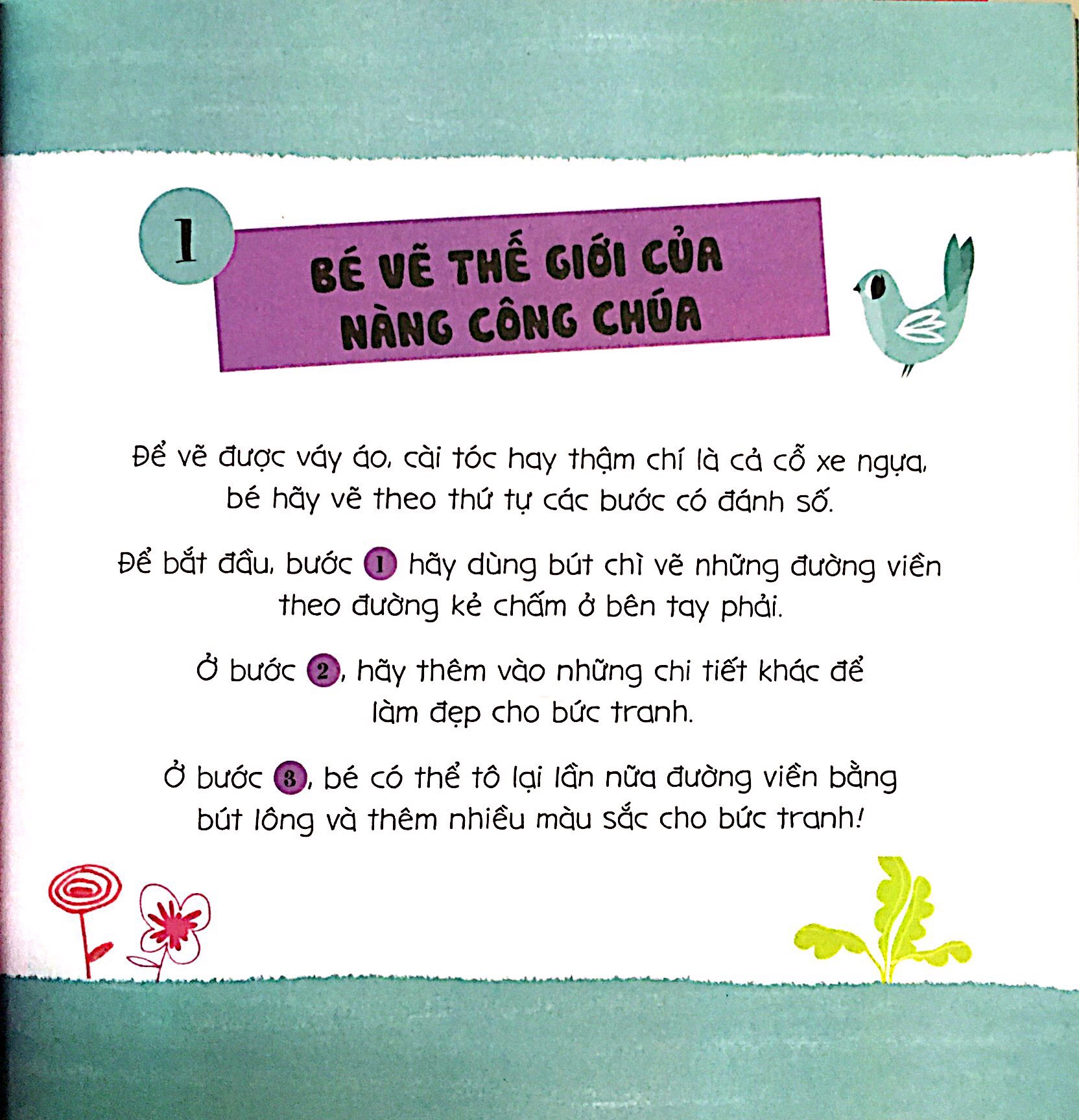 tay khéo tay xinh - bé vẽ công chúa (sách in mực thiên nhiên) - Ảnh 4