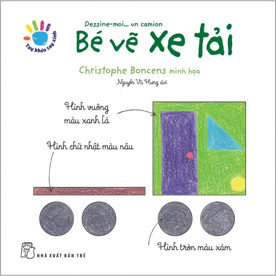 tay khéo tay xinh - bé vẽ xe tải (sách in mực thiên nhiên) - Ảnh 2
