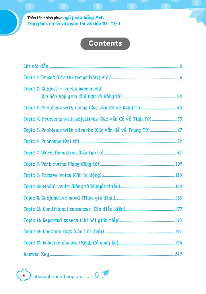 thần tốc chinh phục ngữ pháp tiếng anh thcs và luyện thi vào lớp 10 - tập 1 (cơ bản và nâng cao) (tái bản 2023) - Ảnh 2
