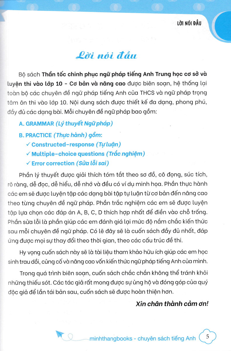 thần tốc chinh phục ngữ pháp tiếng anh trung học cơ sở và luyện thi vào lớp 10 tập 2 (cơ bản và nâng cao) - Ảnh 3