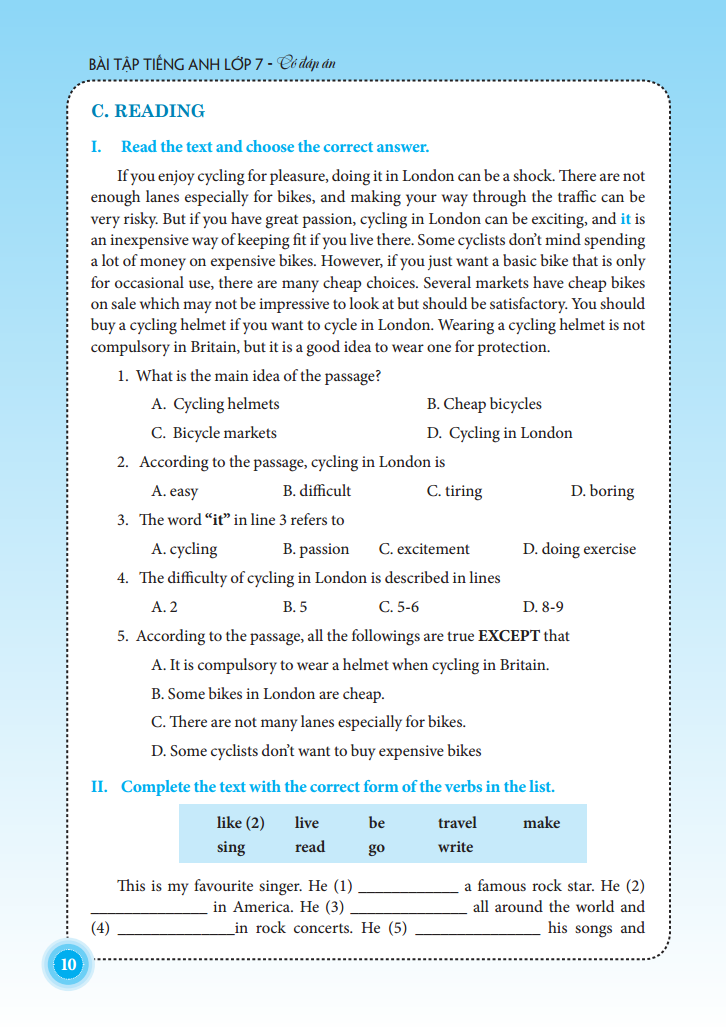 the langmaster - bài tập tiếng anh lớp 7 - có đáp án (tái bản 2021) - Ảnh 8