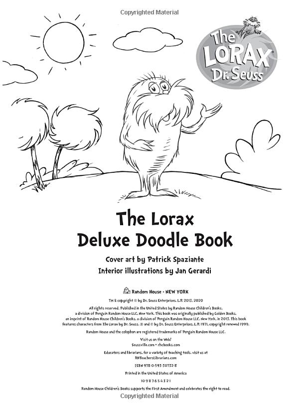 the lorax deluxe doodle book (dr. seuss's the lorax books) - Ảnh 3