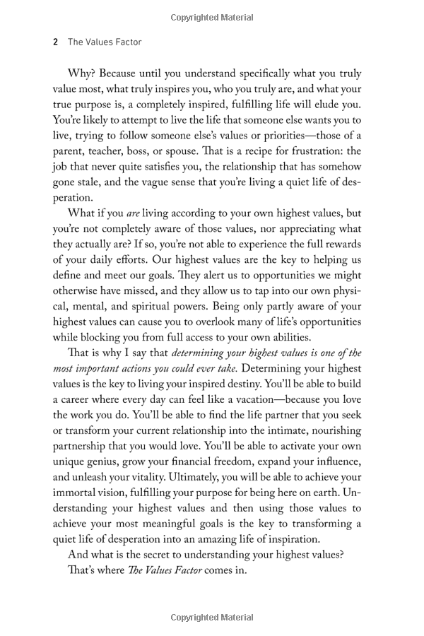 the values factor : the secret to creating an inspired and fulfilling life - Ảnh 6