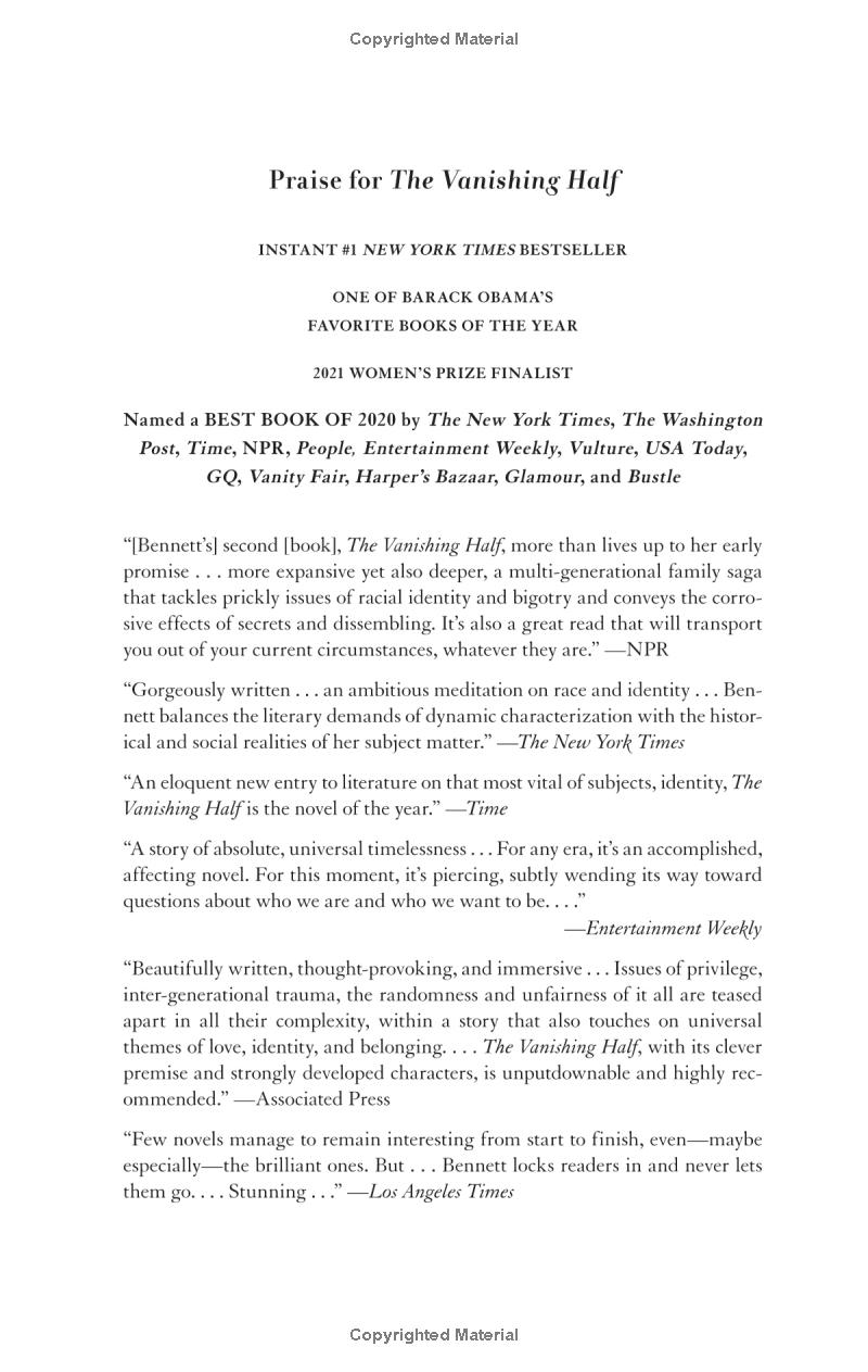 the vanishing half: shortlisted for the women's prize 2021 - Ảnh 2