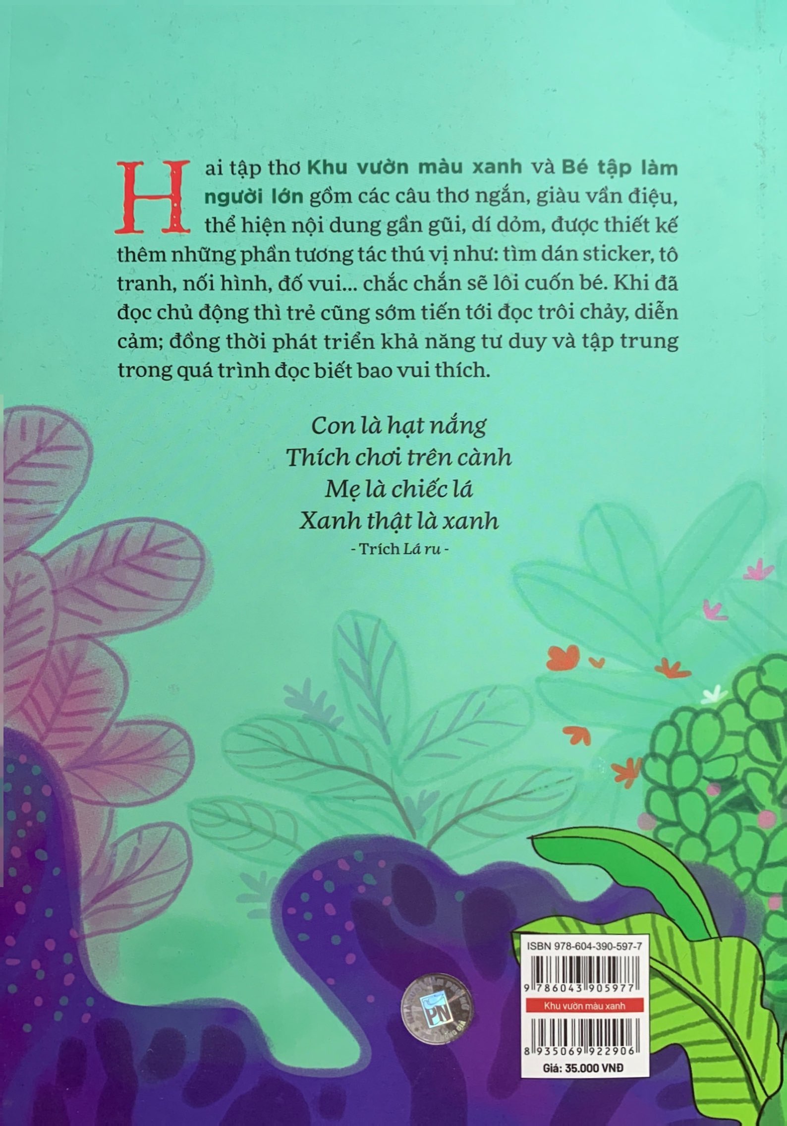 thơ cho bé tập đọc trôi chảy diễn cảm - khu vườn màu xanh - Ảnh 7