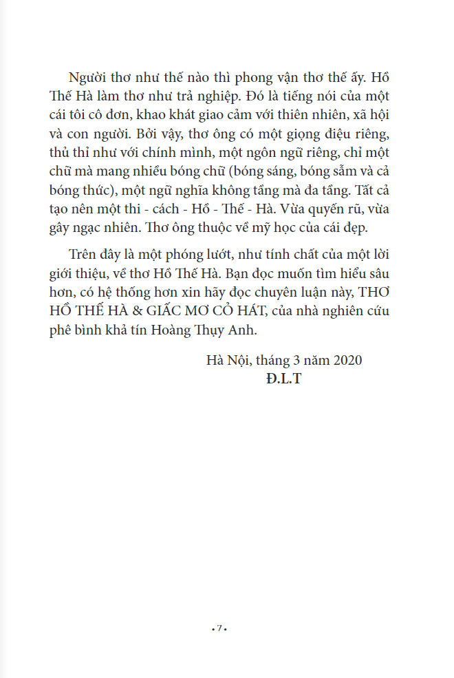 thơ hồ thế hà & giấc mơ cỏ hát - chuyên luận - Ảnh 5