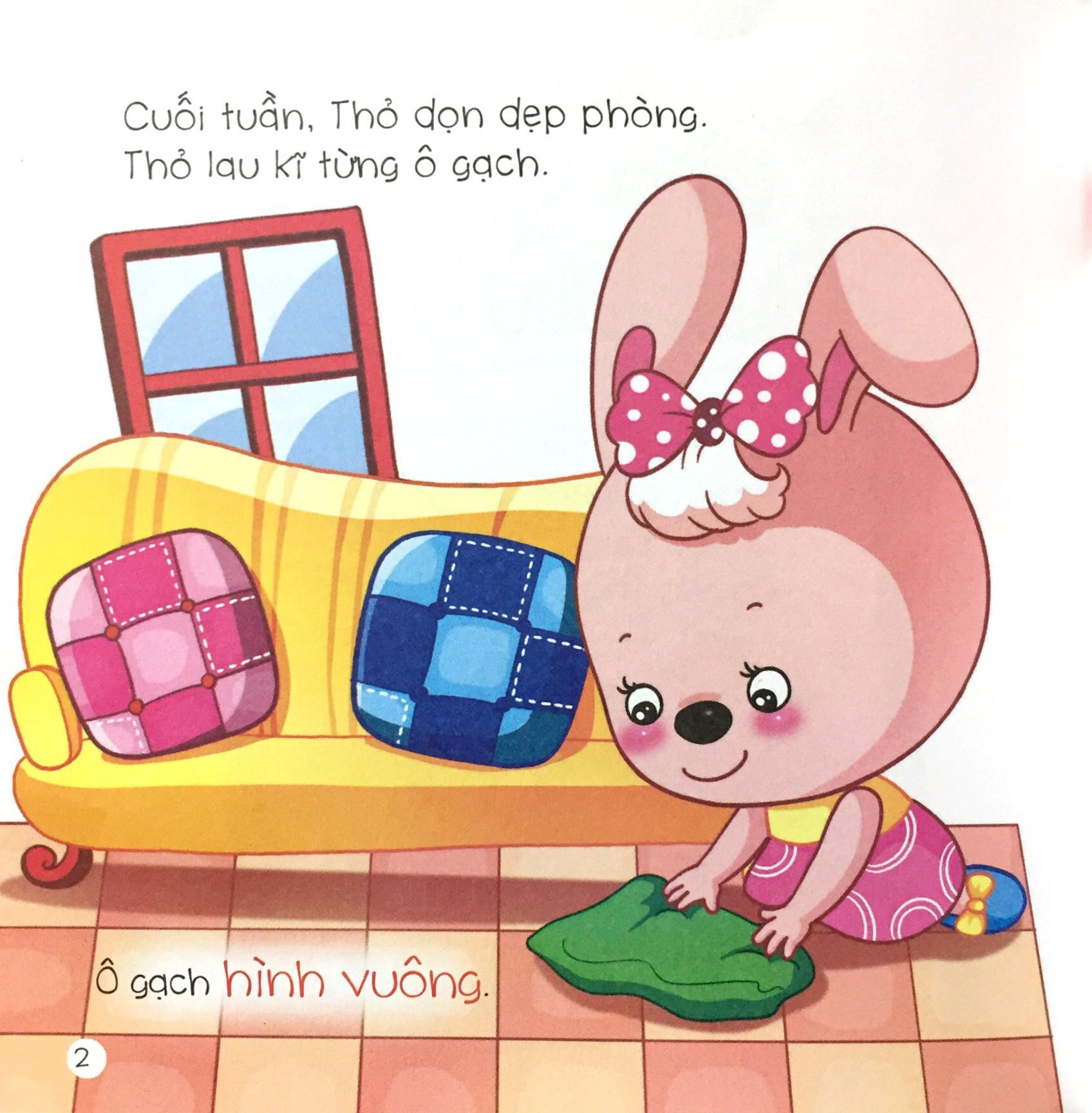 thỏ thông minh và hình vuông, hình bầu dục - sách song ngữ việt - anh - Ảnh 2