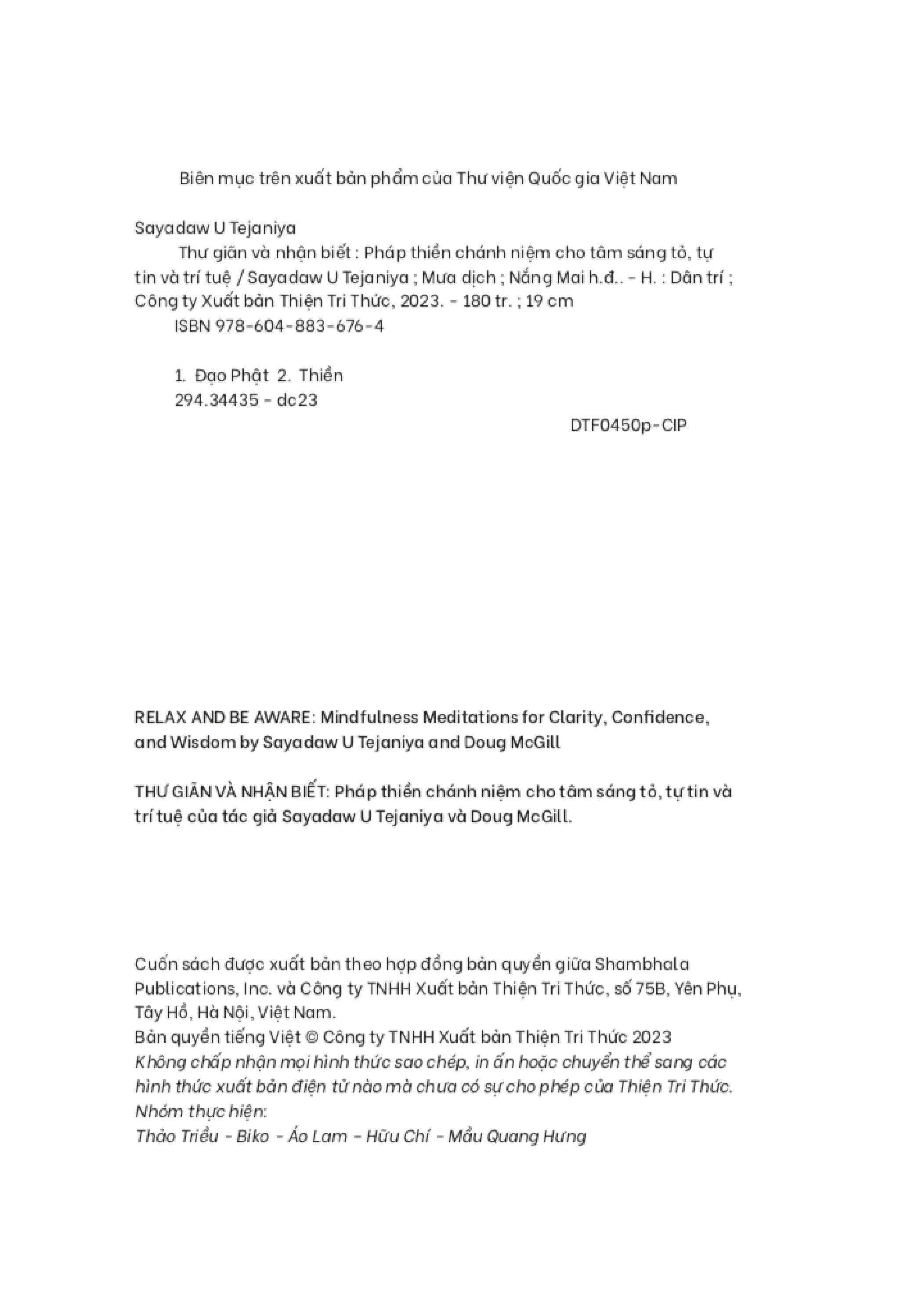 thư giãn và nhận biết - pháp thiền chánh niệm cho tâm sáng tỏ, tự tin và trí tuệ - Ảnh 4