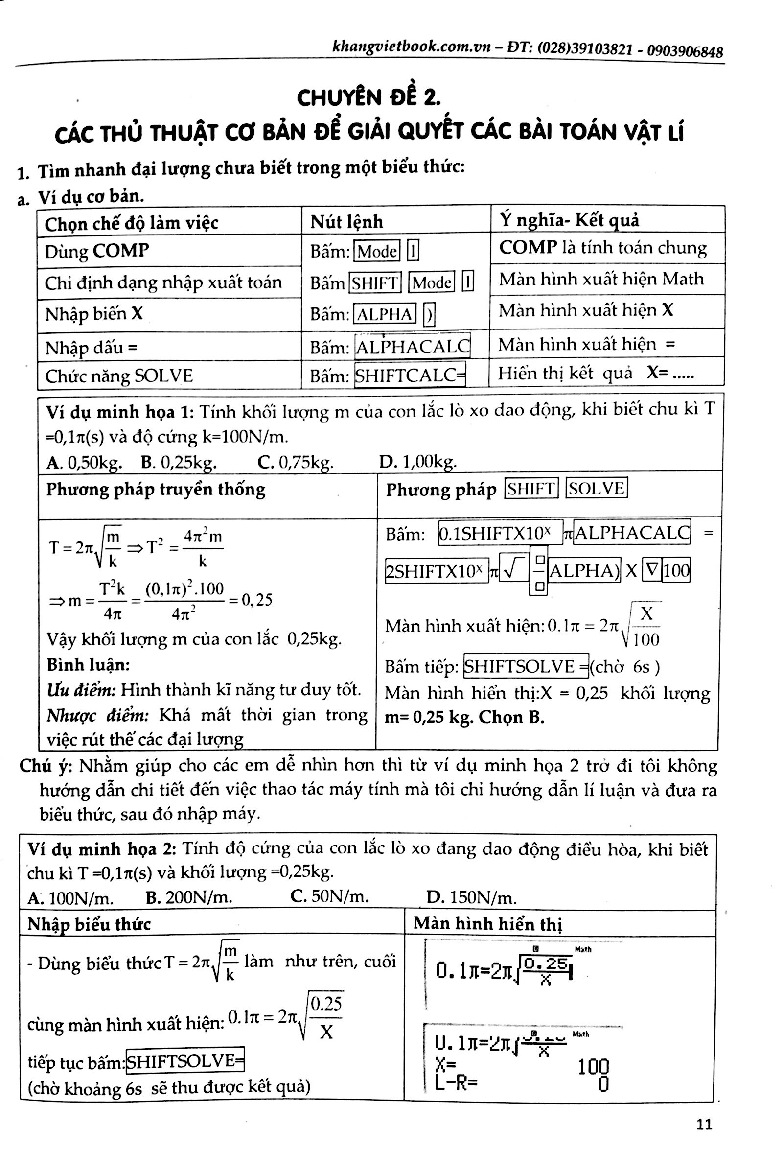 thủ thuật casio giải nhanh trắc nghiệm vật lý 12 - Ảnh 9