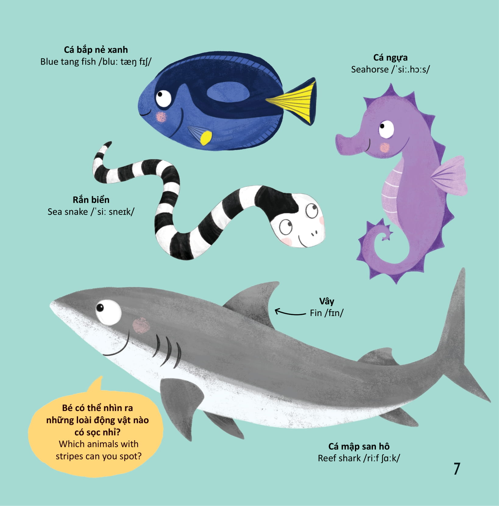 thư viện từ vựng đầu đời cho bé - động vật dưới biển - under the sea! - Ảnh 6