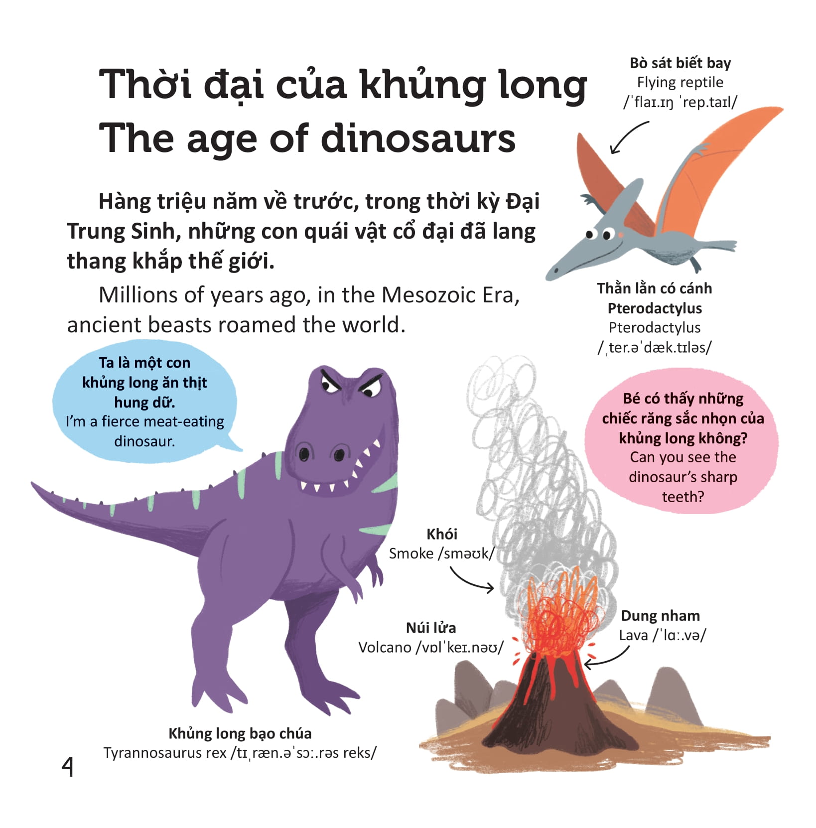 thư viện từ vựng đầu đời cho bé - khủng long - dinosaurs! - Ảnh 3