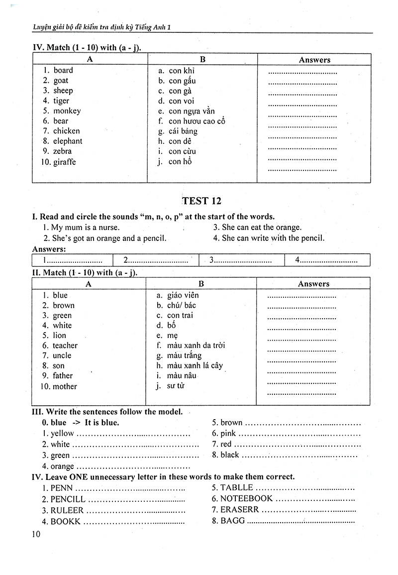 tiếng anh 1-luyện giải bộ đề kiểm tra định kỳ - Ảnh 10