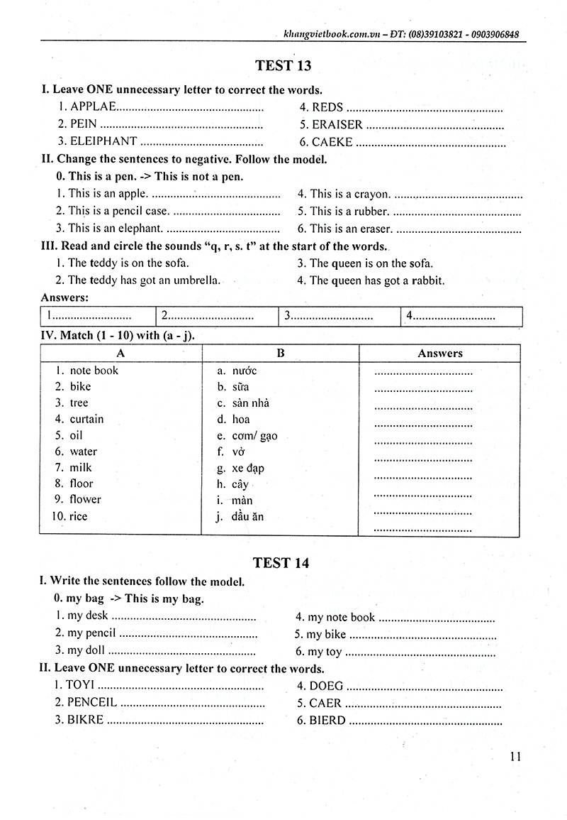tiếng anh 1-luyện giải bộ đề kiểm tra định kỳ - Ảnh 11