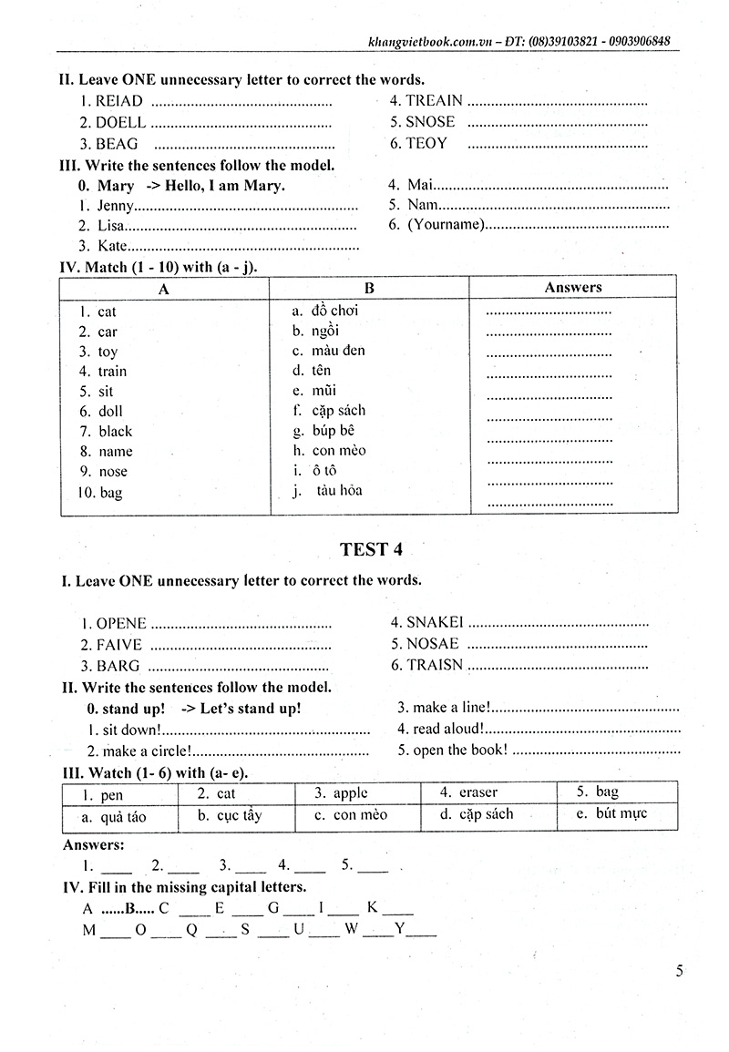 tiếng anh 1-luyện giải bộ đề kiểm tra định kỳ - Ảnh 5