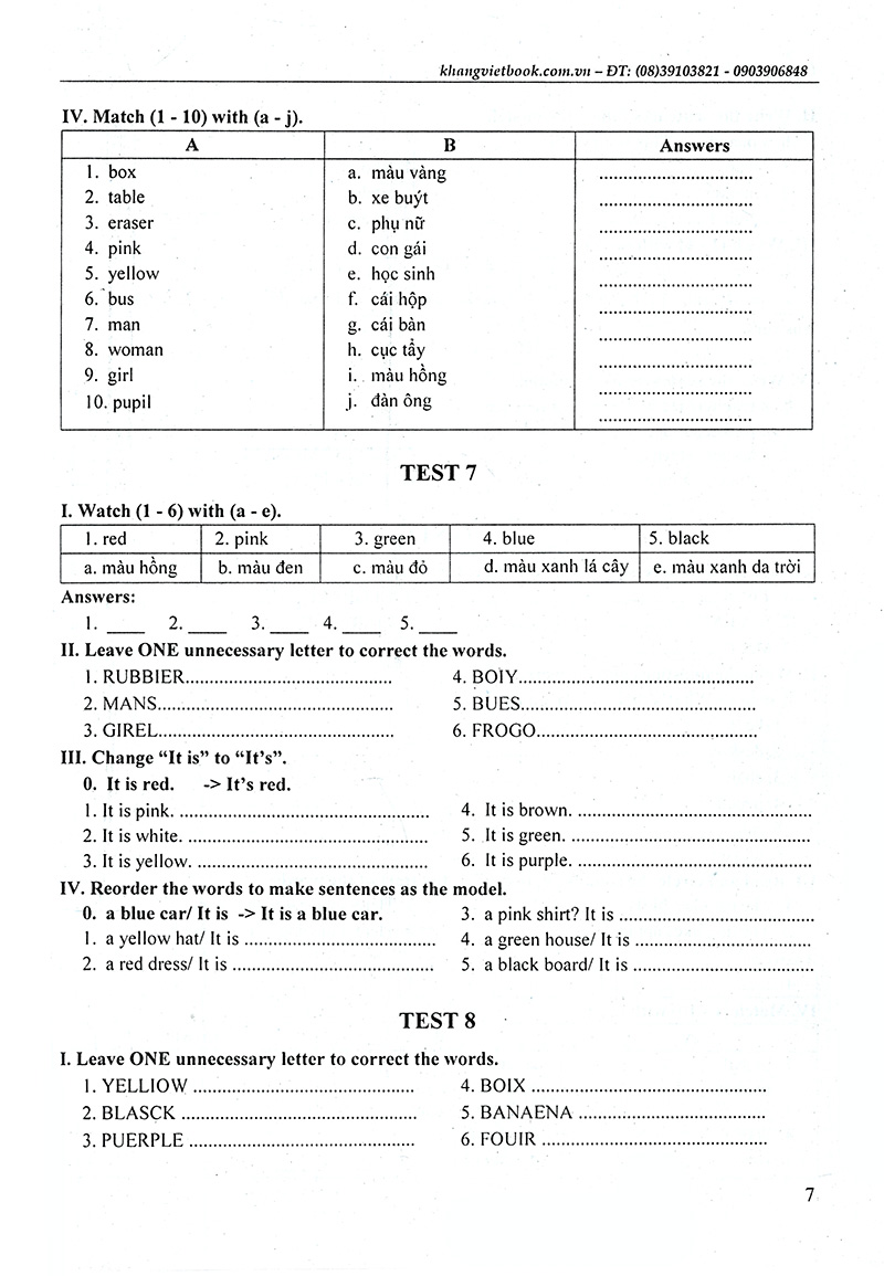 tiếng anh 1-luyện giải bộ đề kiểm tra định kỳ - Ảnh 7